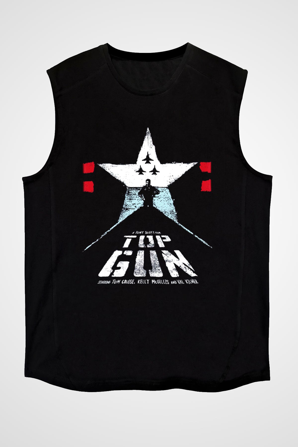 Top Gun Siyah Unisex Kolsuz Tişört