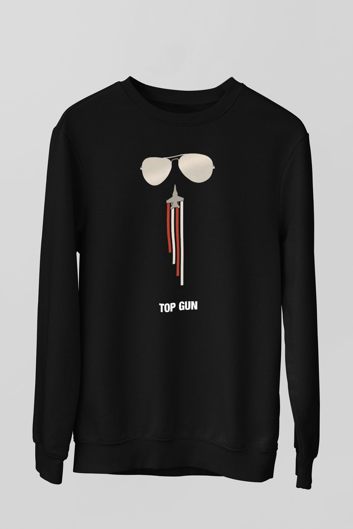 Top Gun Siyah Unisex Sweatshirt