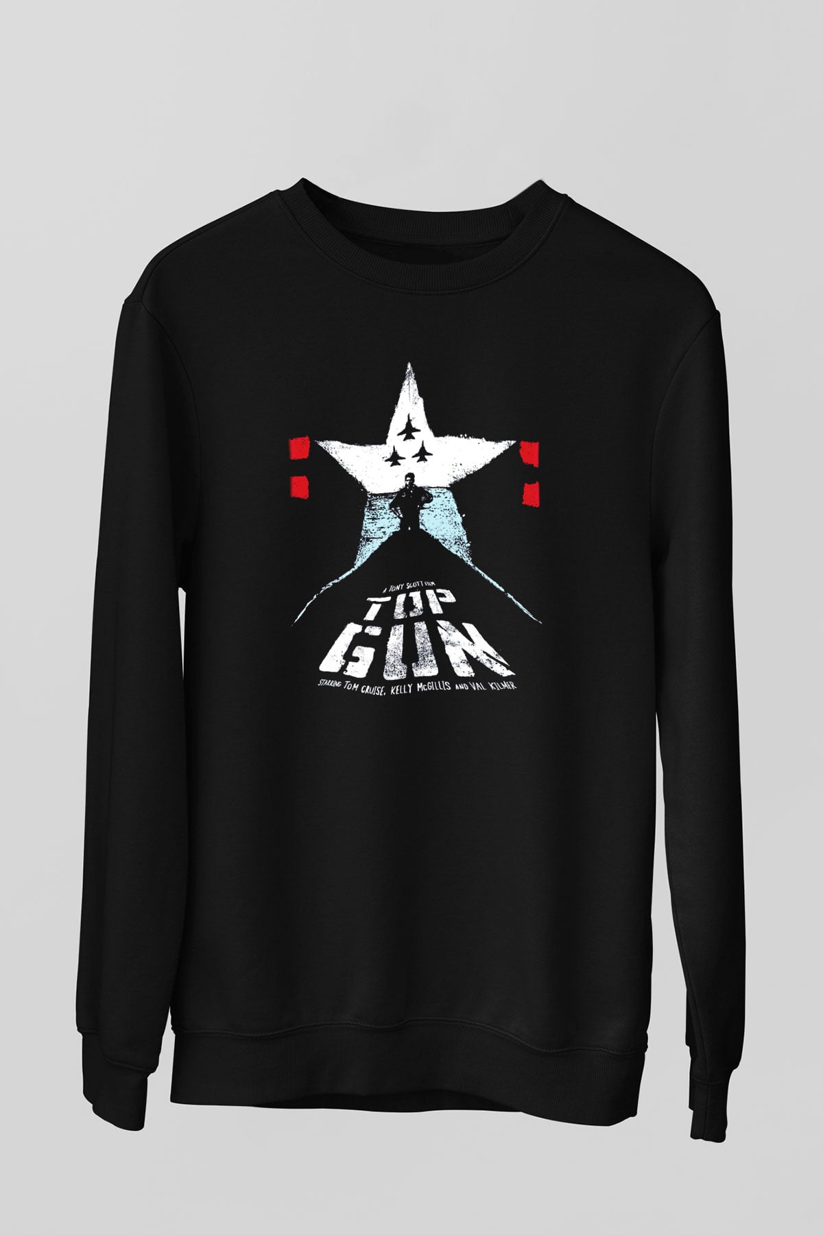 Top Gun Siyah Unisex Sweatshirt