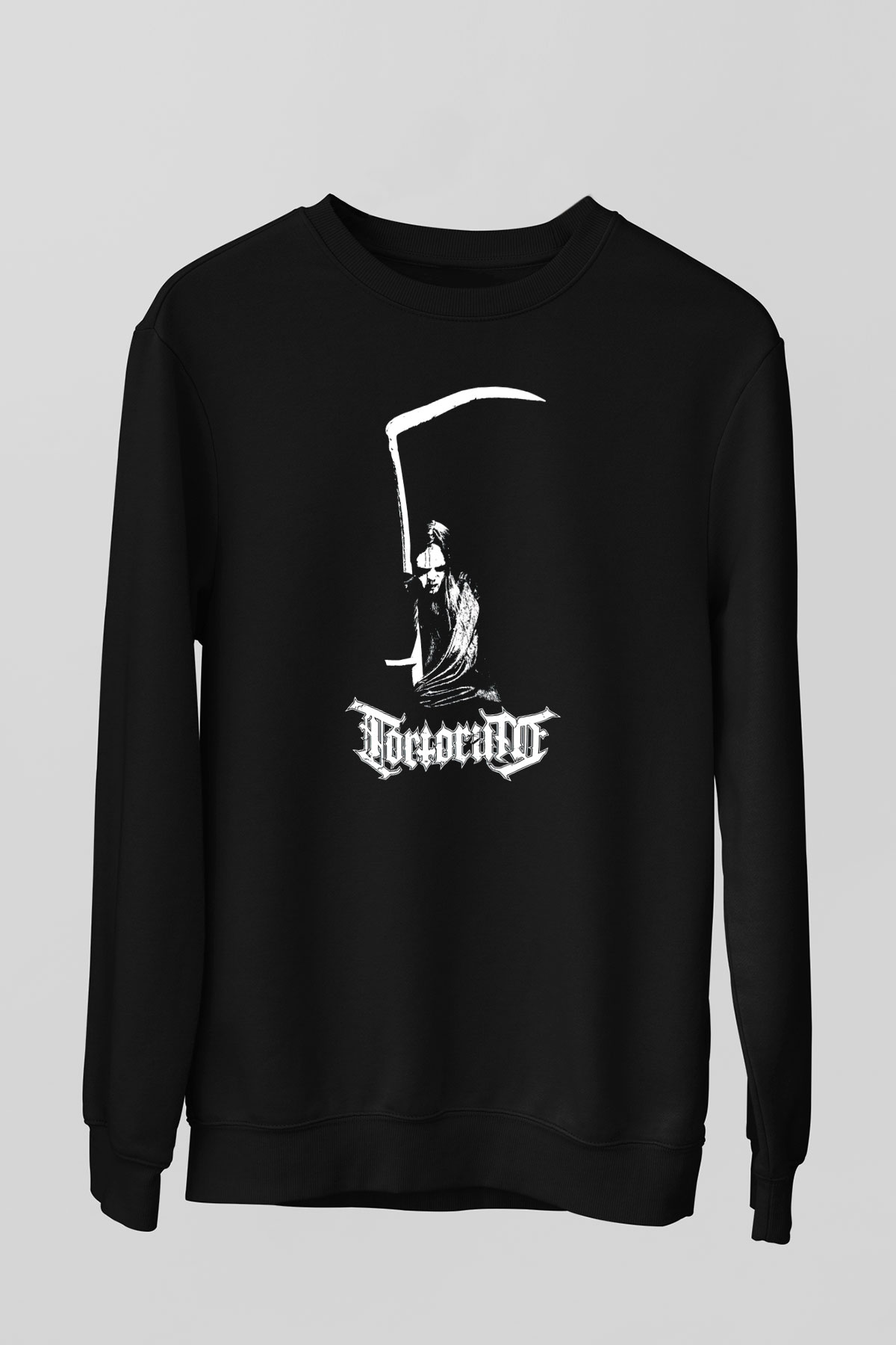 Tortorum Baskılı Unisex Siyah Sweatshirt