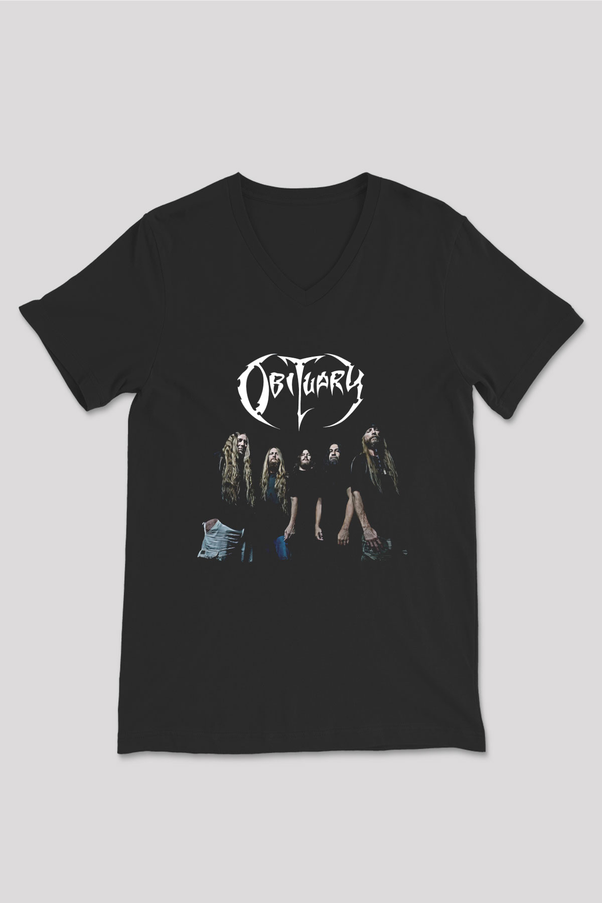 Tortorum Baskılı Unisex Siyah V Yaka Tişört - Tshirt