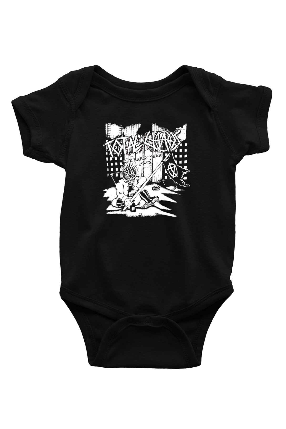 Total Chaos Baskılı Unisex Siyah Bebek Body - Zıbın