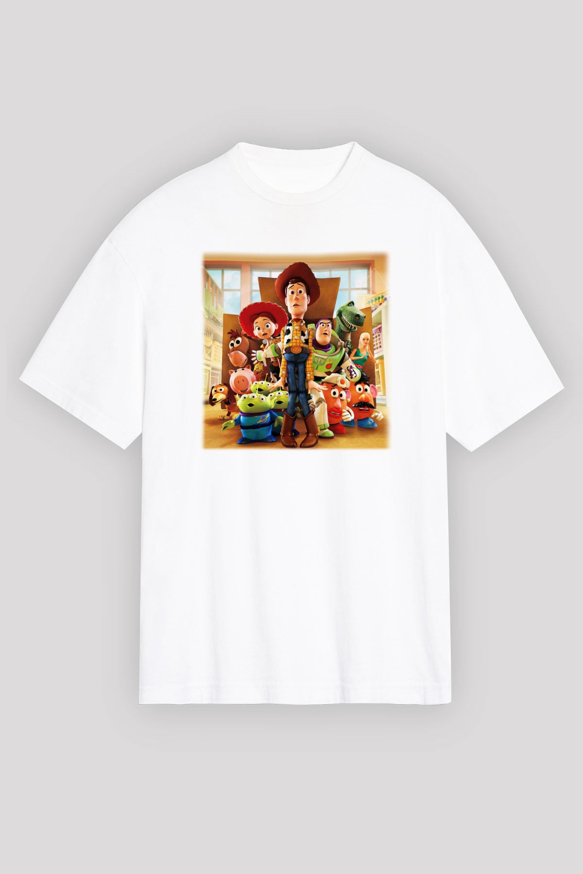 Toy Story Beyaz Unisex Oversize Tişört T-Shirt