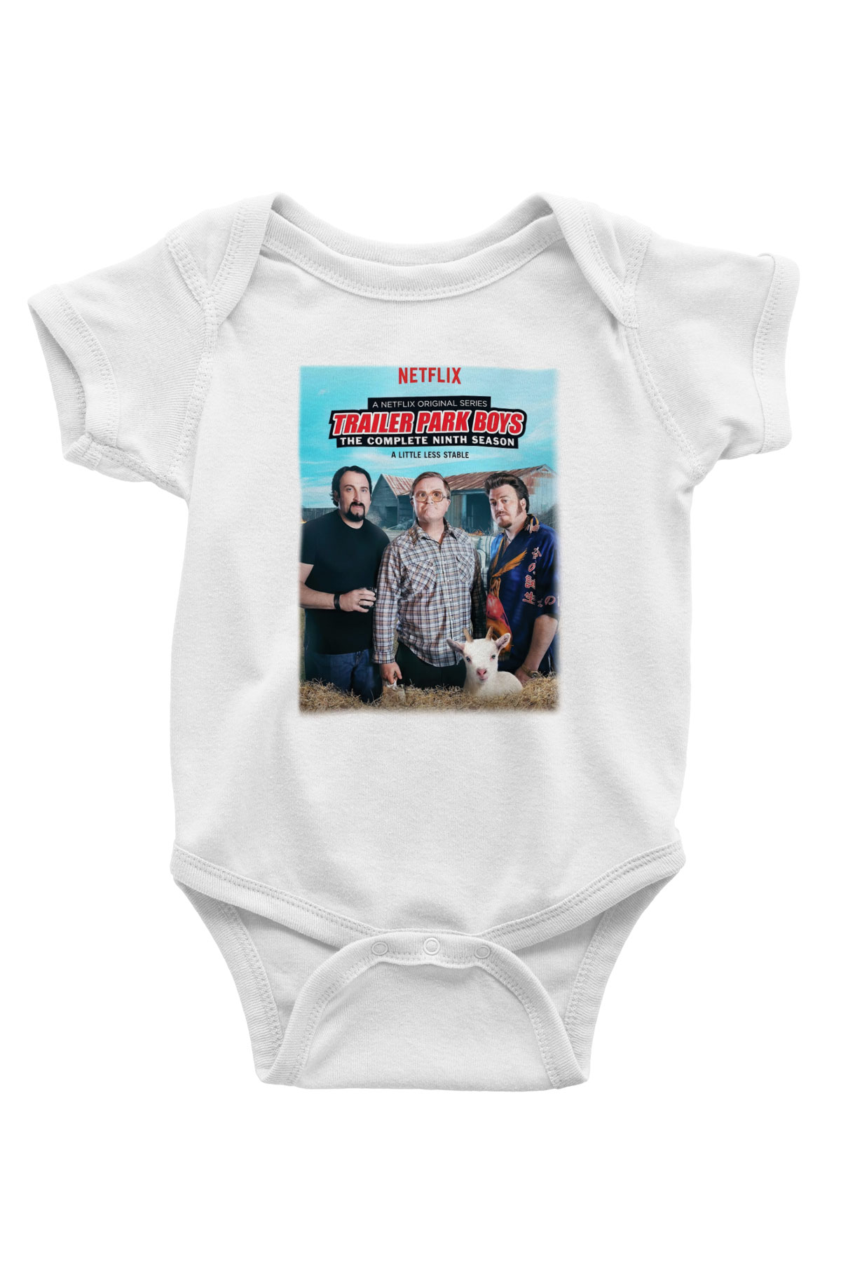 Trailer Park Boys Baskılı Beyaz Unisex Bebek Body - Zıbın