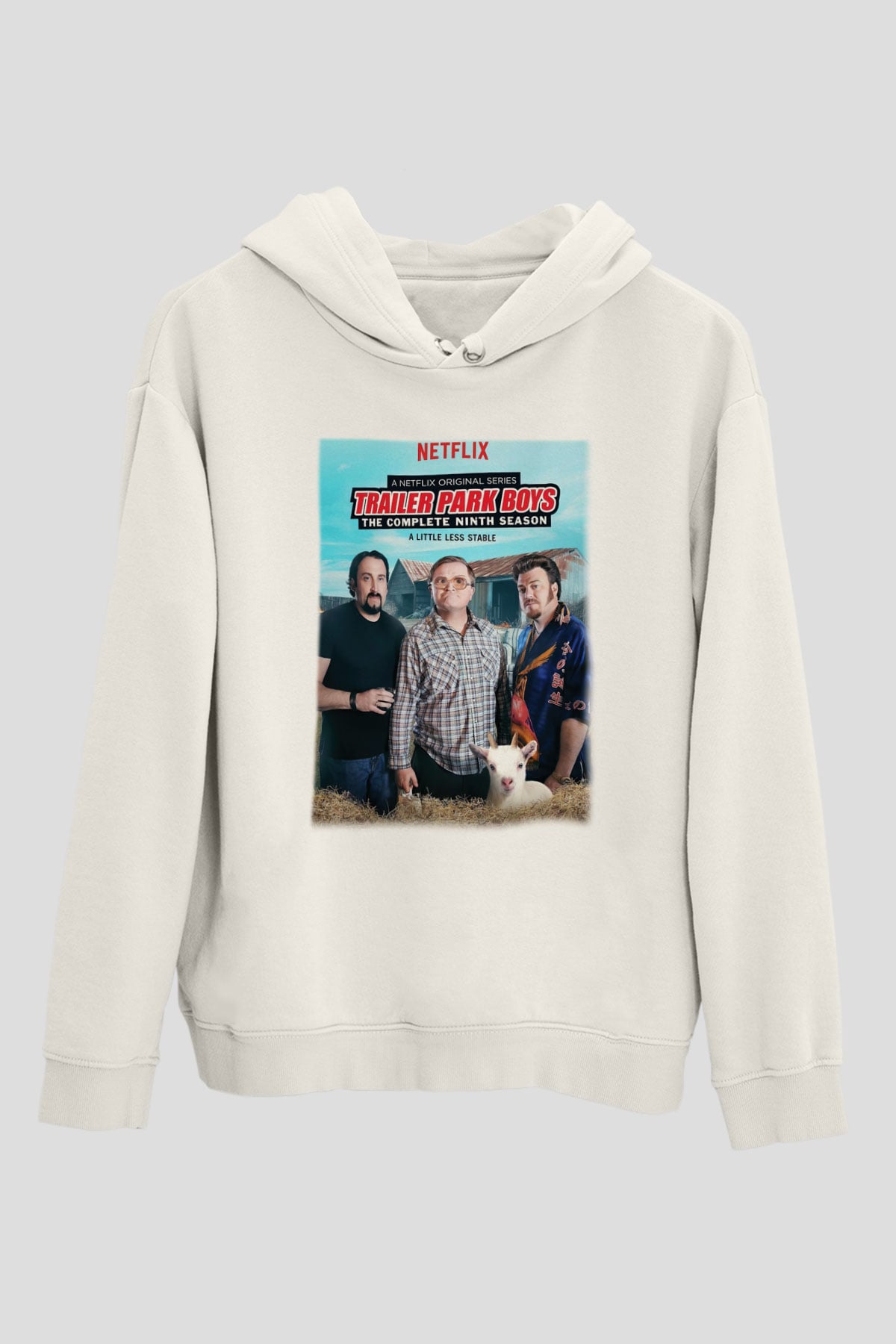 Trailer Park Boys Beyaz Unisex Kapşonlu Sweatshirt
