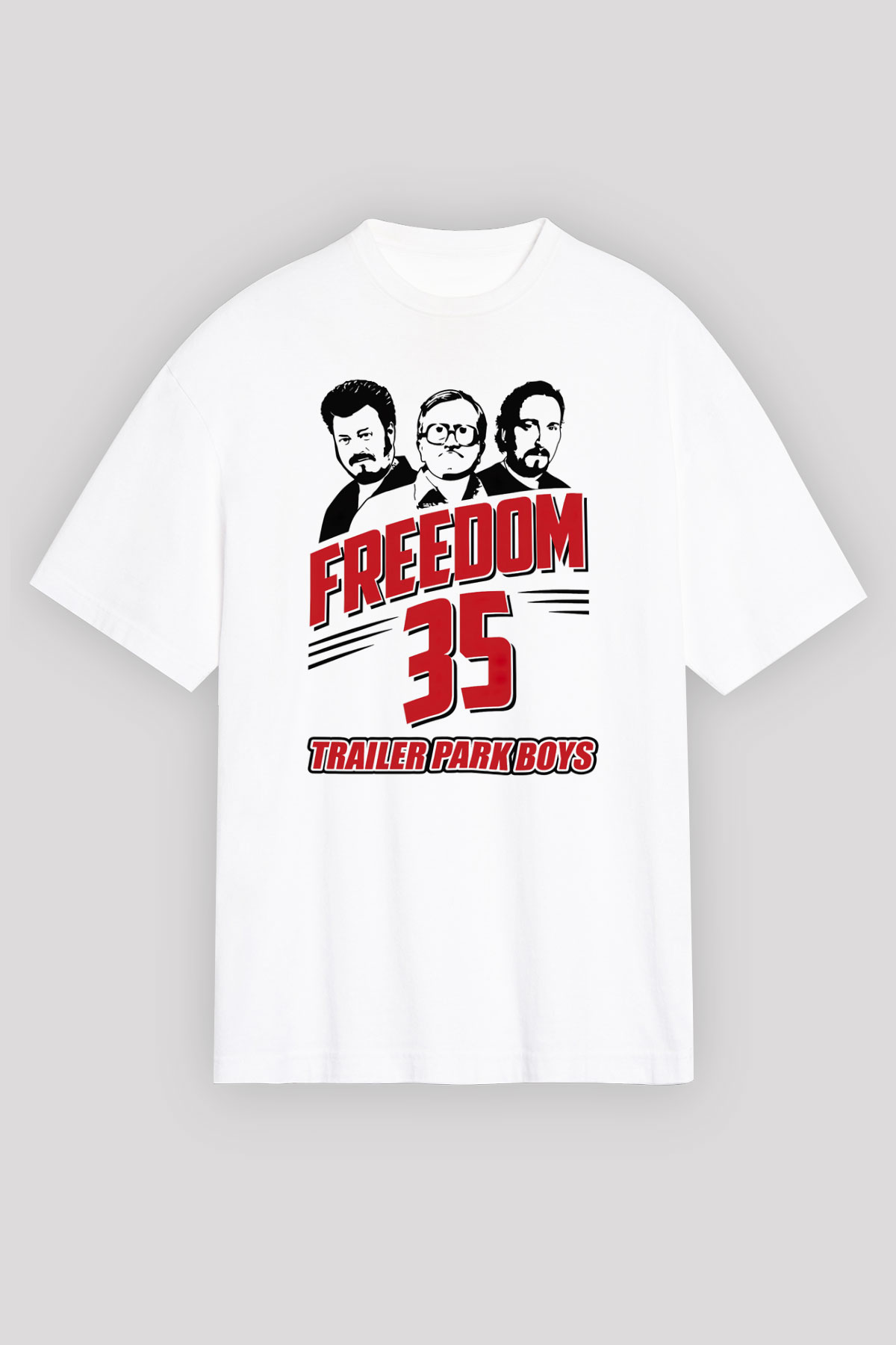 Trailer Park Boys Beyaz Unisex Oversize Tişört T-Shirt
