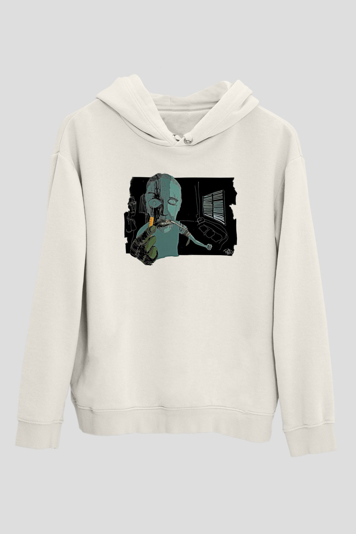 Trainspotting Baskılı Beyaz Unisex Hoodie