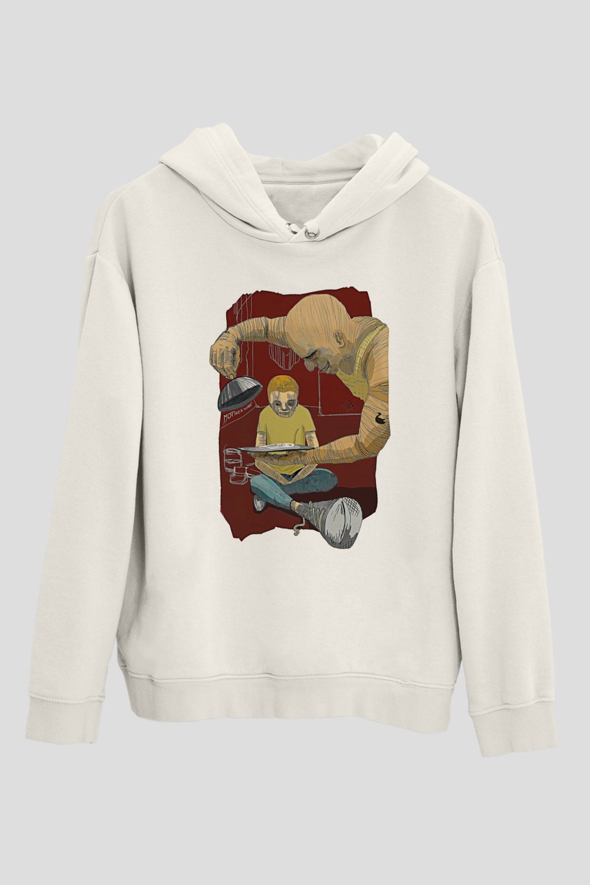 Trainspotting Baskılı Beyaz Unisex Hoodie