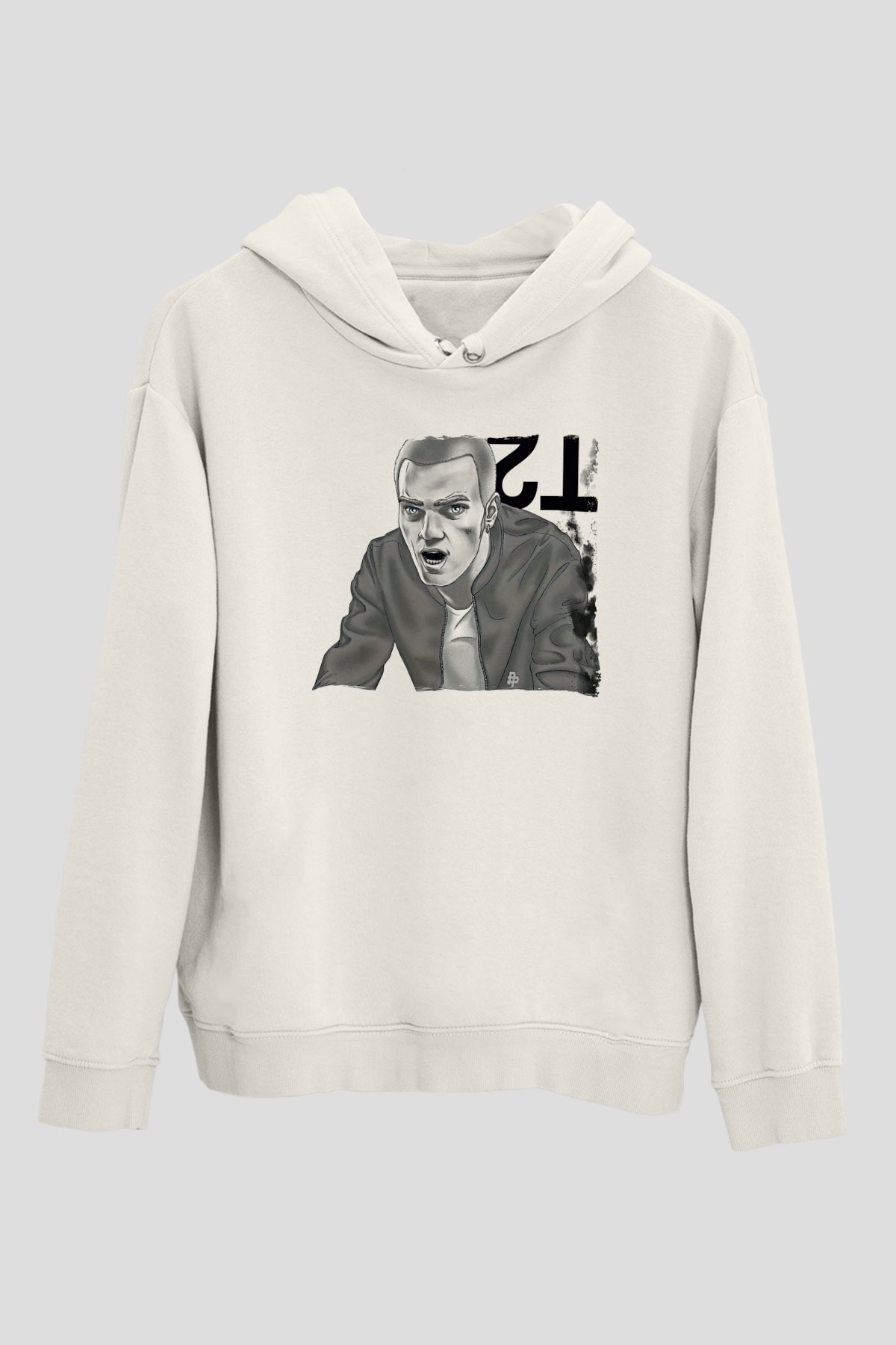 Trainspotting Baskılı Beyaz Unisex Hoodie