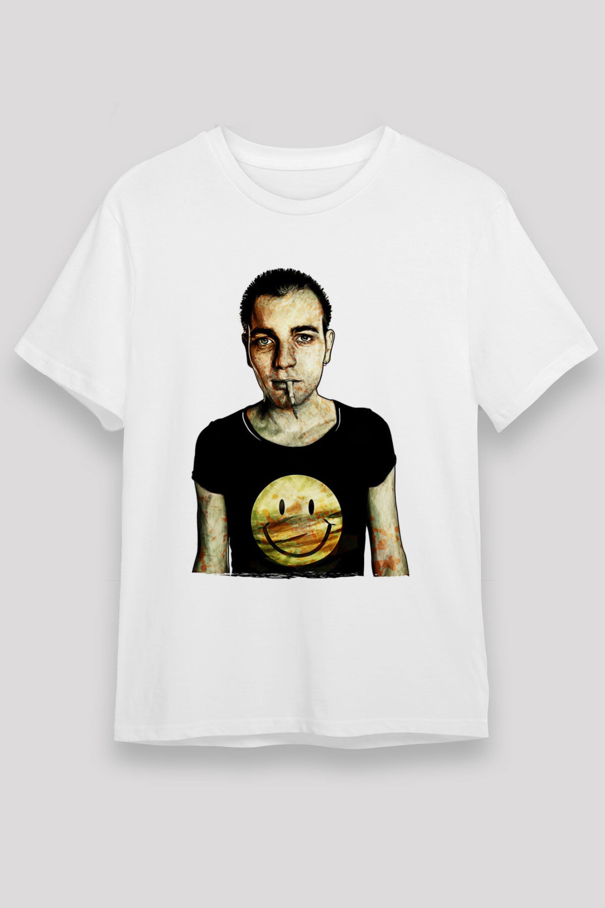 Trainspotting Unisex Baskılı Beyaz Tişört - Tshirt