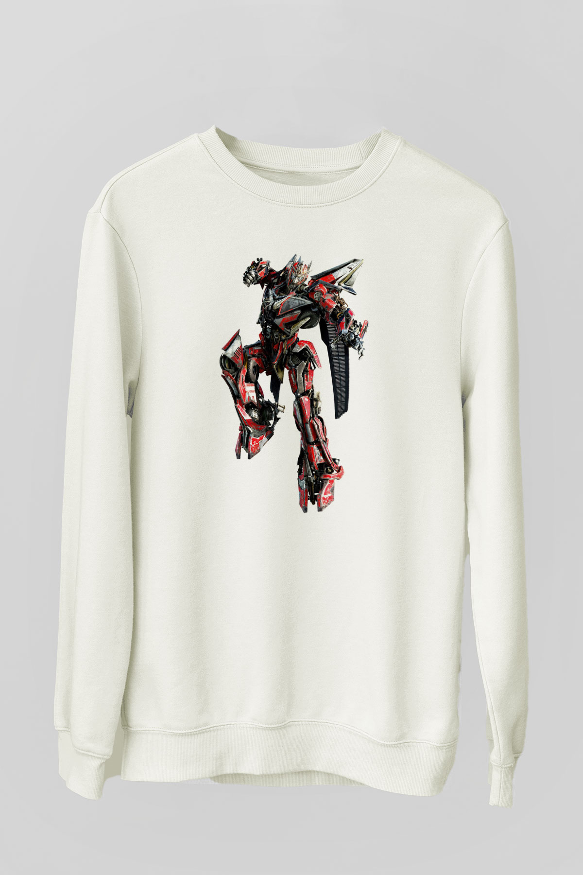 Transformers Beyaz Unisex Sweatshirt
