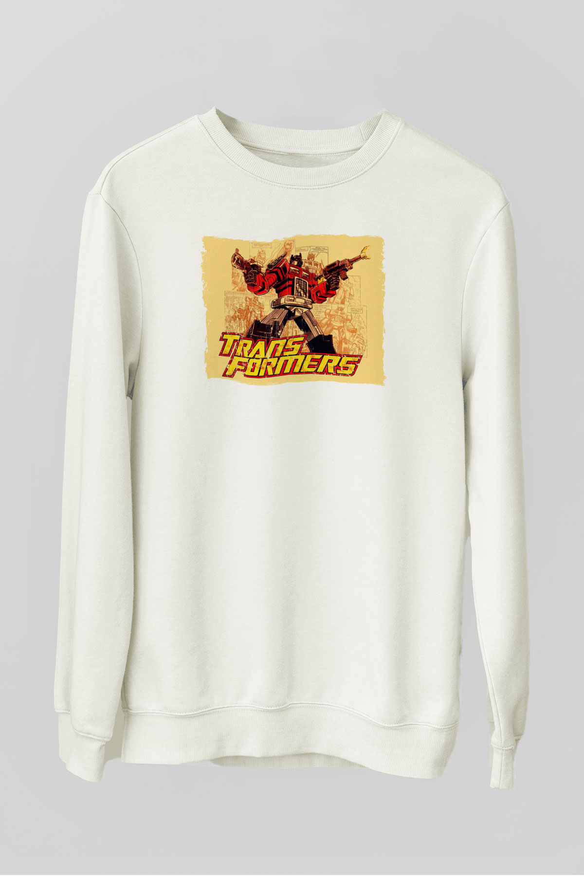 Transformers Beyaz Unisex  Sweatshirt