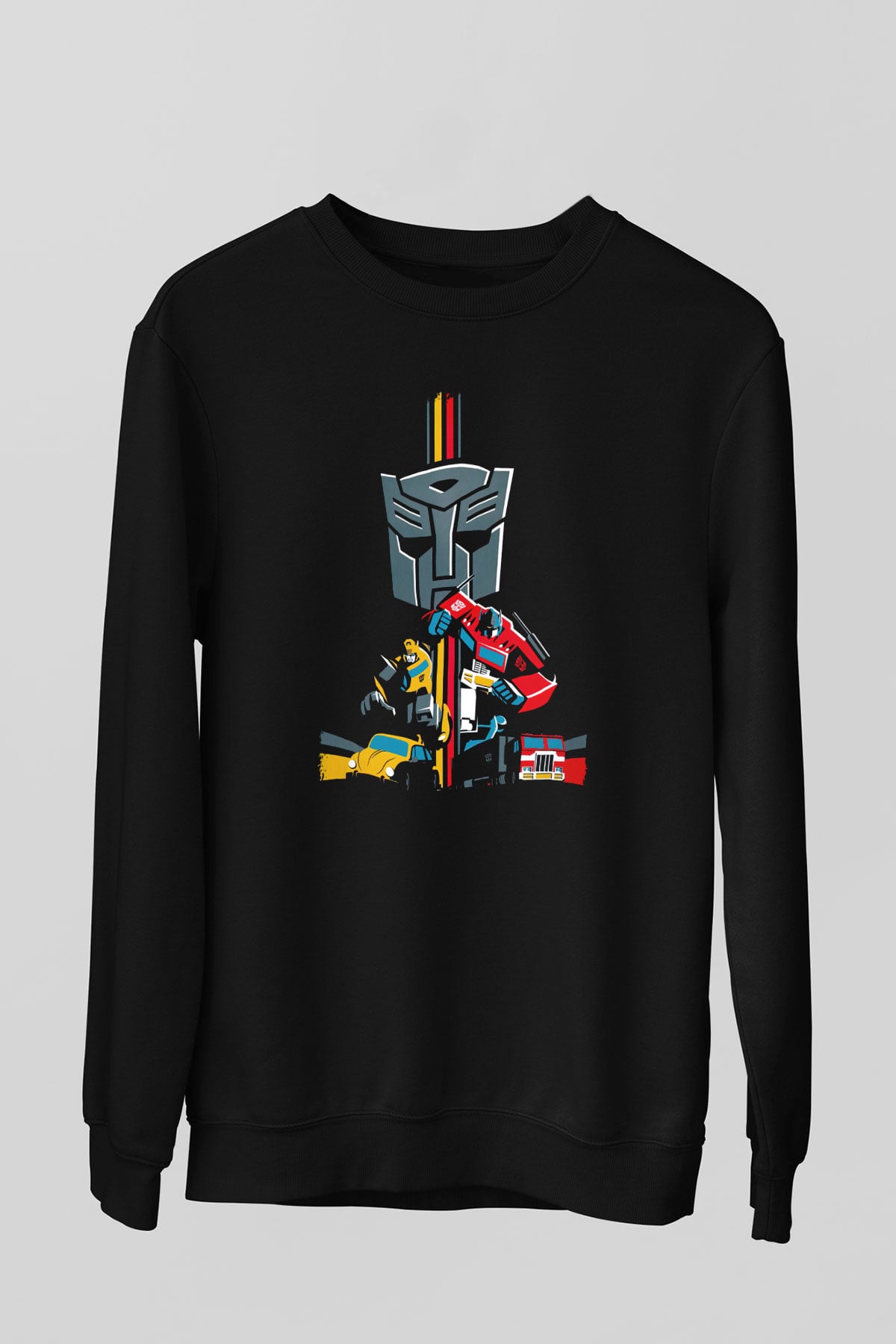 Transformers Siyah Unisex  Sweatshirt
