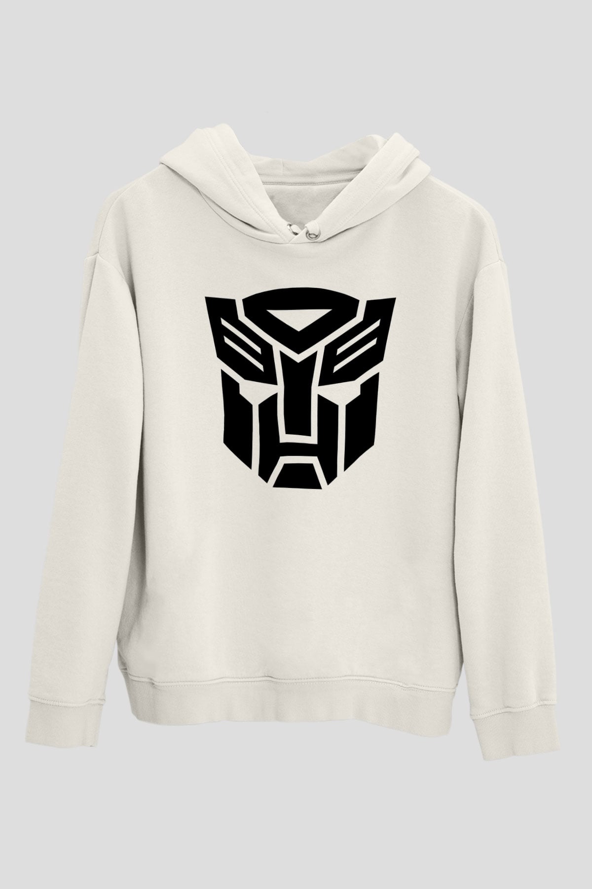 Transformers Tv Beyaz Unisex Kapşonlu Sweatshirt