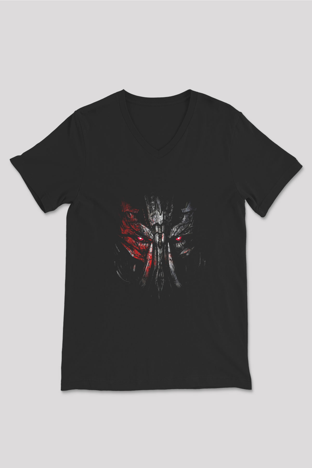 Transformers Tv Siyah Unisex V Yaka Tişört T-Shirt