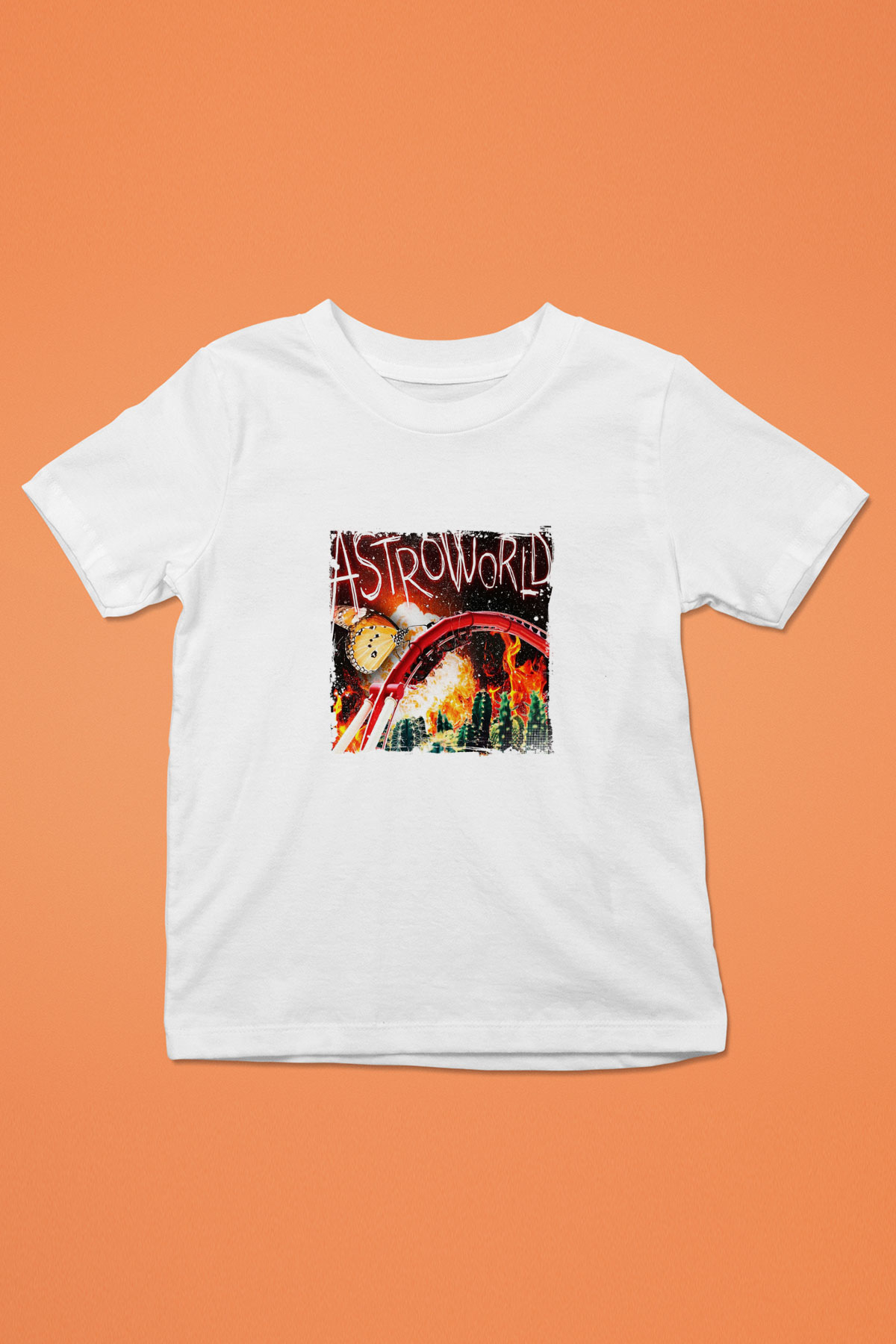 Travis Scott Baskılı Unisex Beyaz Çocuk Tişört