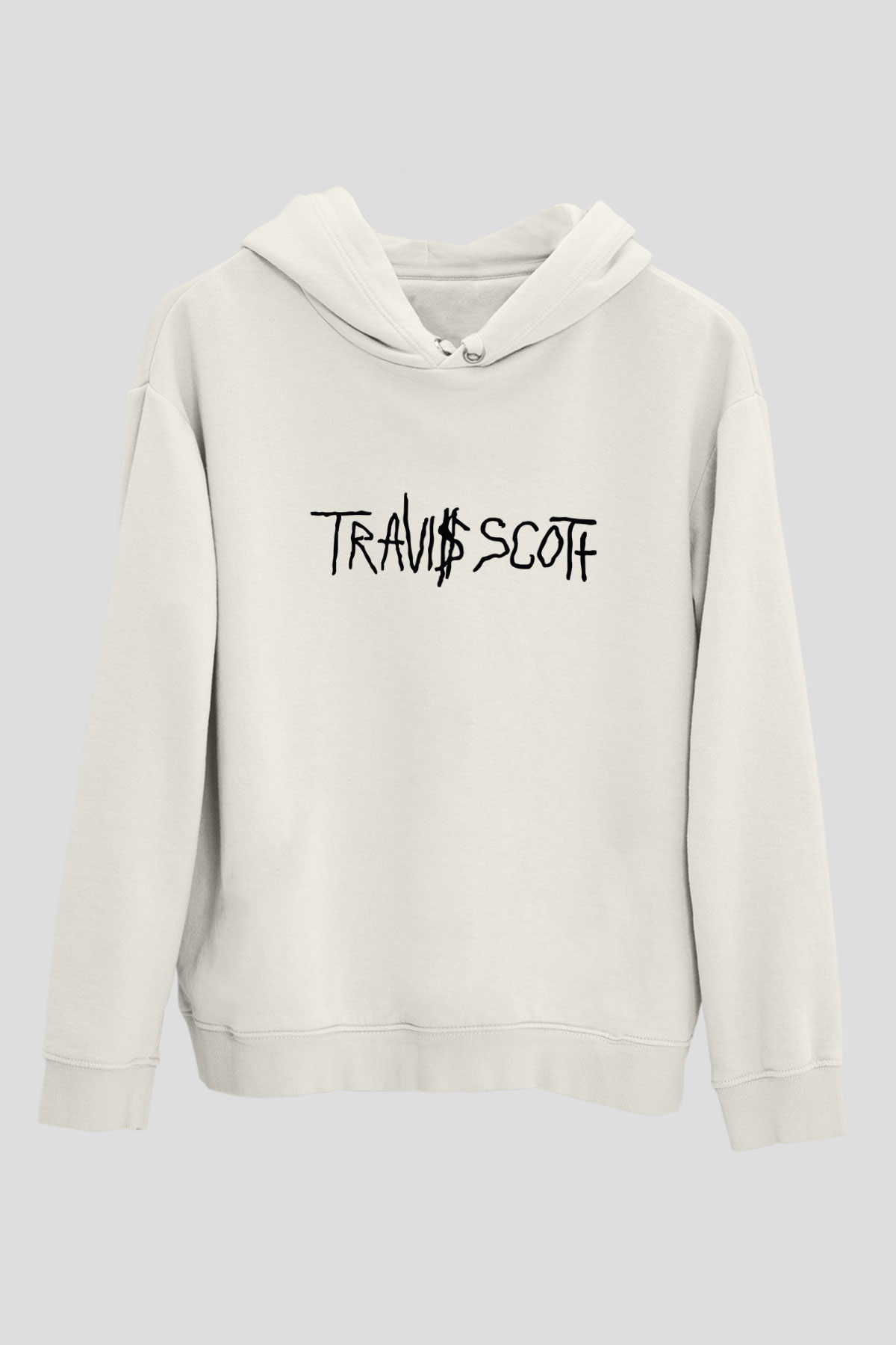 Travis Scott Beyaz Unisex Kapşonlu Sweatshirt