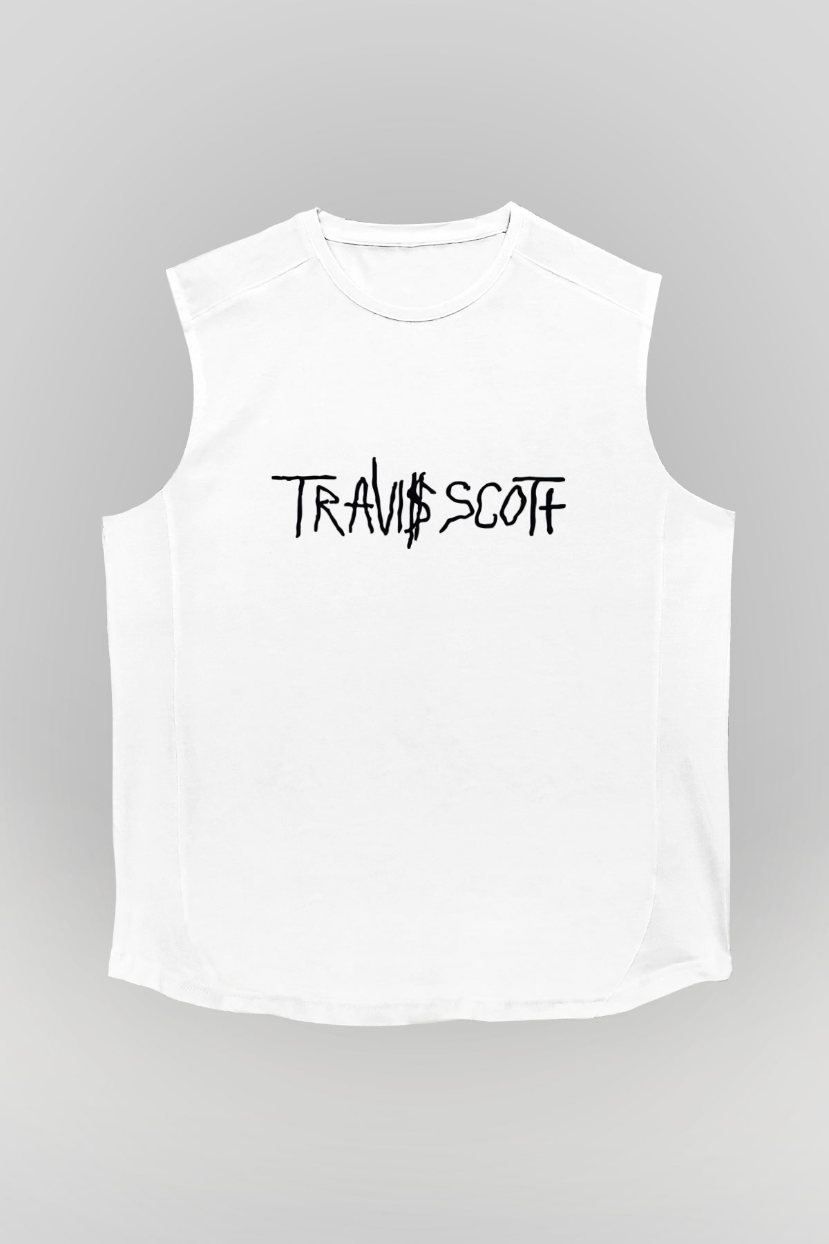 Travis Scott Beyaz Unisex Kolsuz Tişört