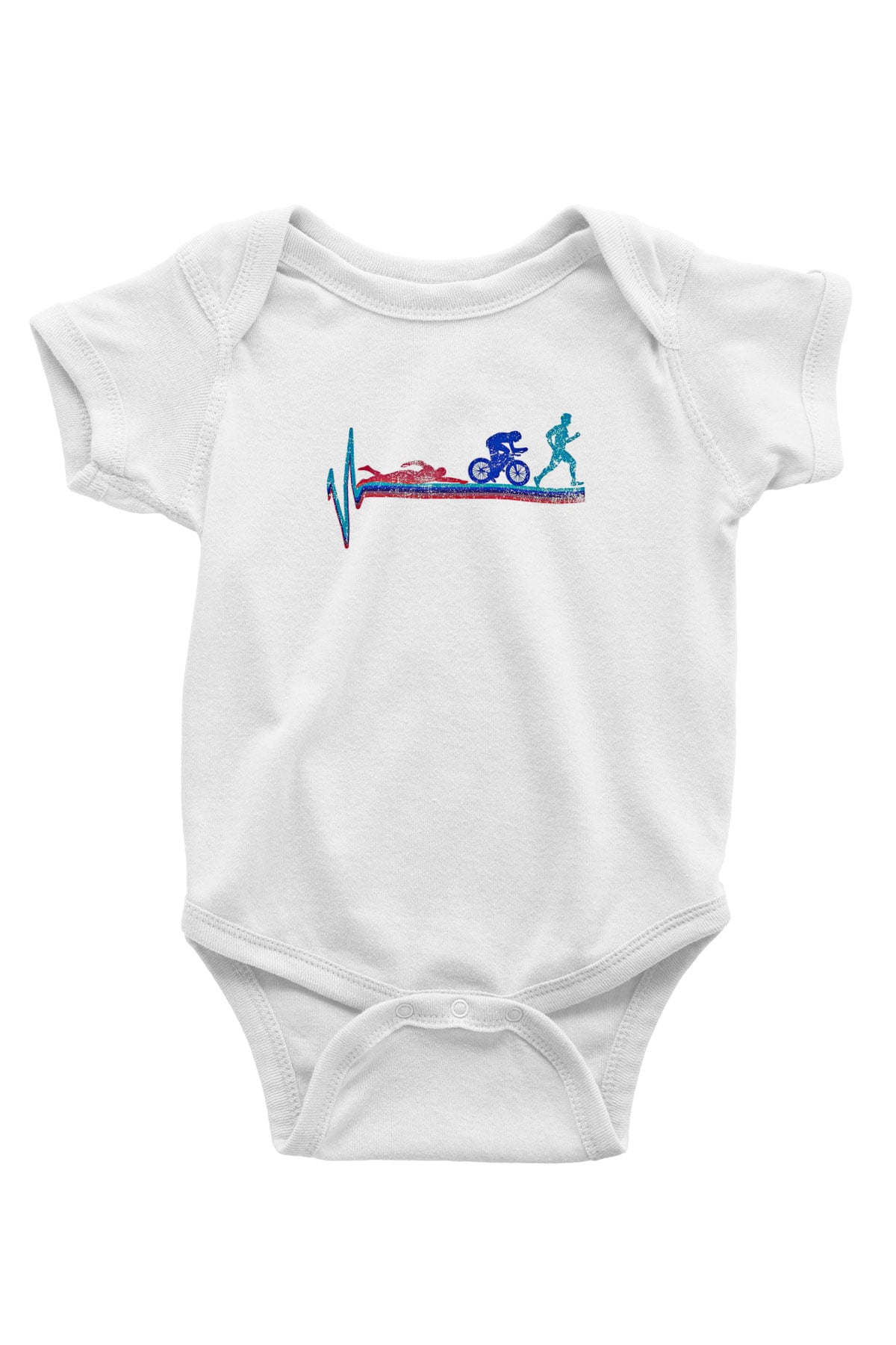 Triathlon Baskılı Beyaz Bebek Body - Zıbın