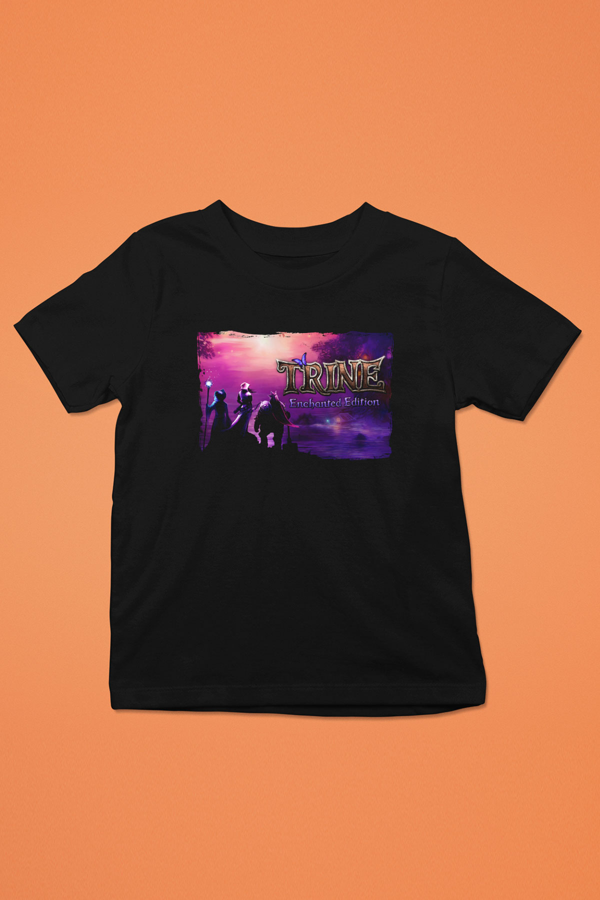 Trine Siyah Unisex Çocuk Tişört