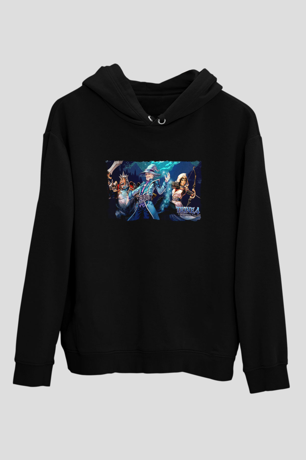 Trine Siyah Unisex Hoodie