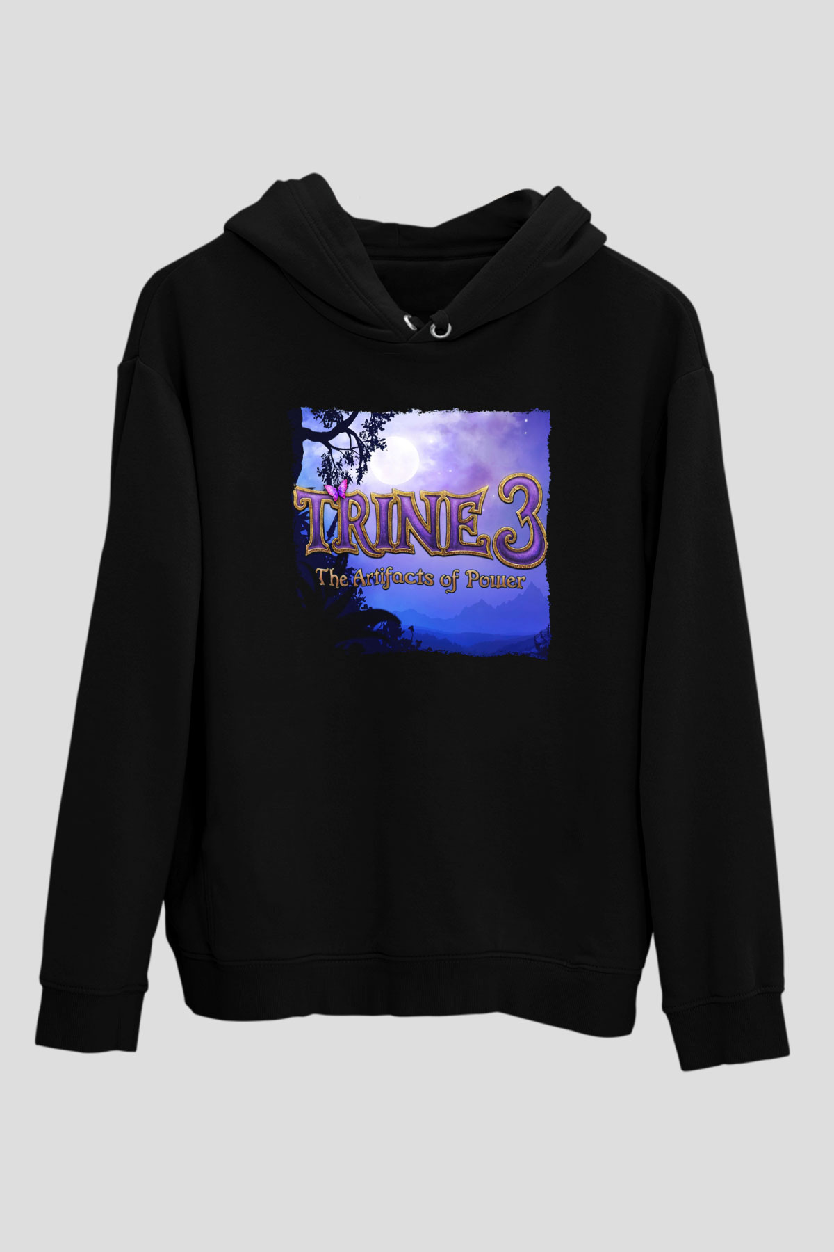Trine Siyah Unisex Hoodie