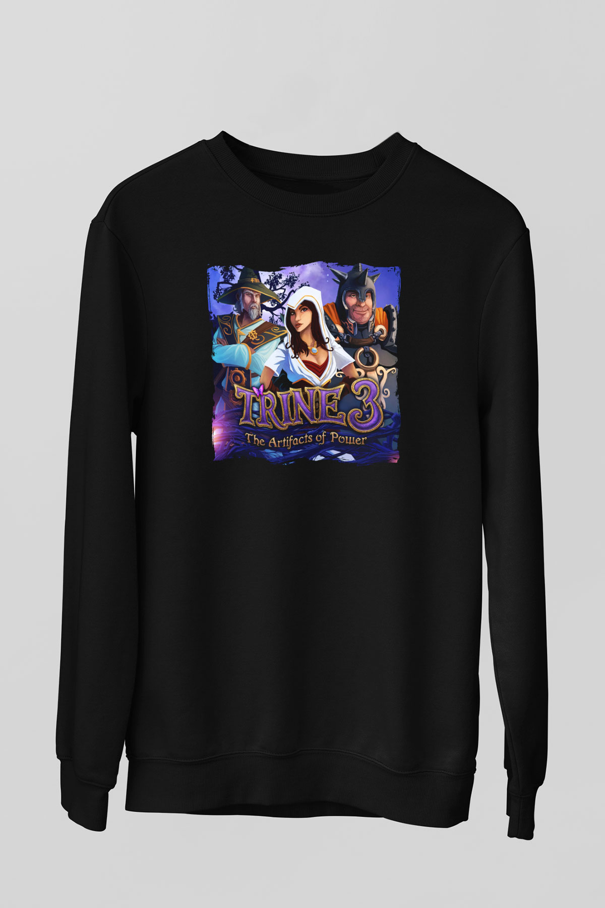 Trine Siyah Unisex Sweatshirt
