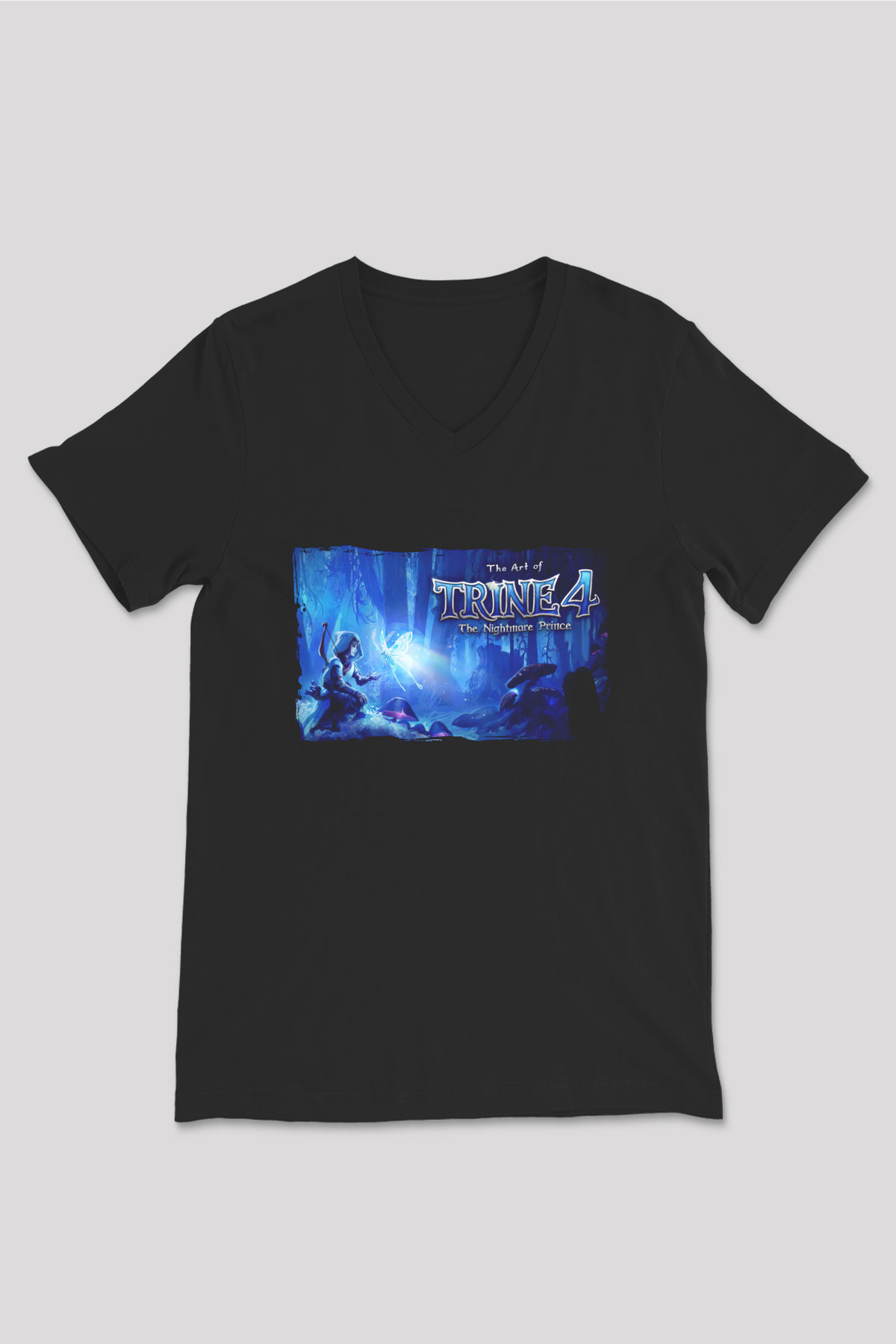 Trine Siyah Unisex V Yaka Tişört