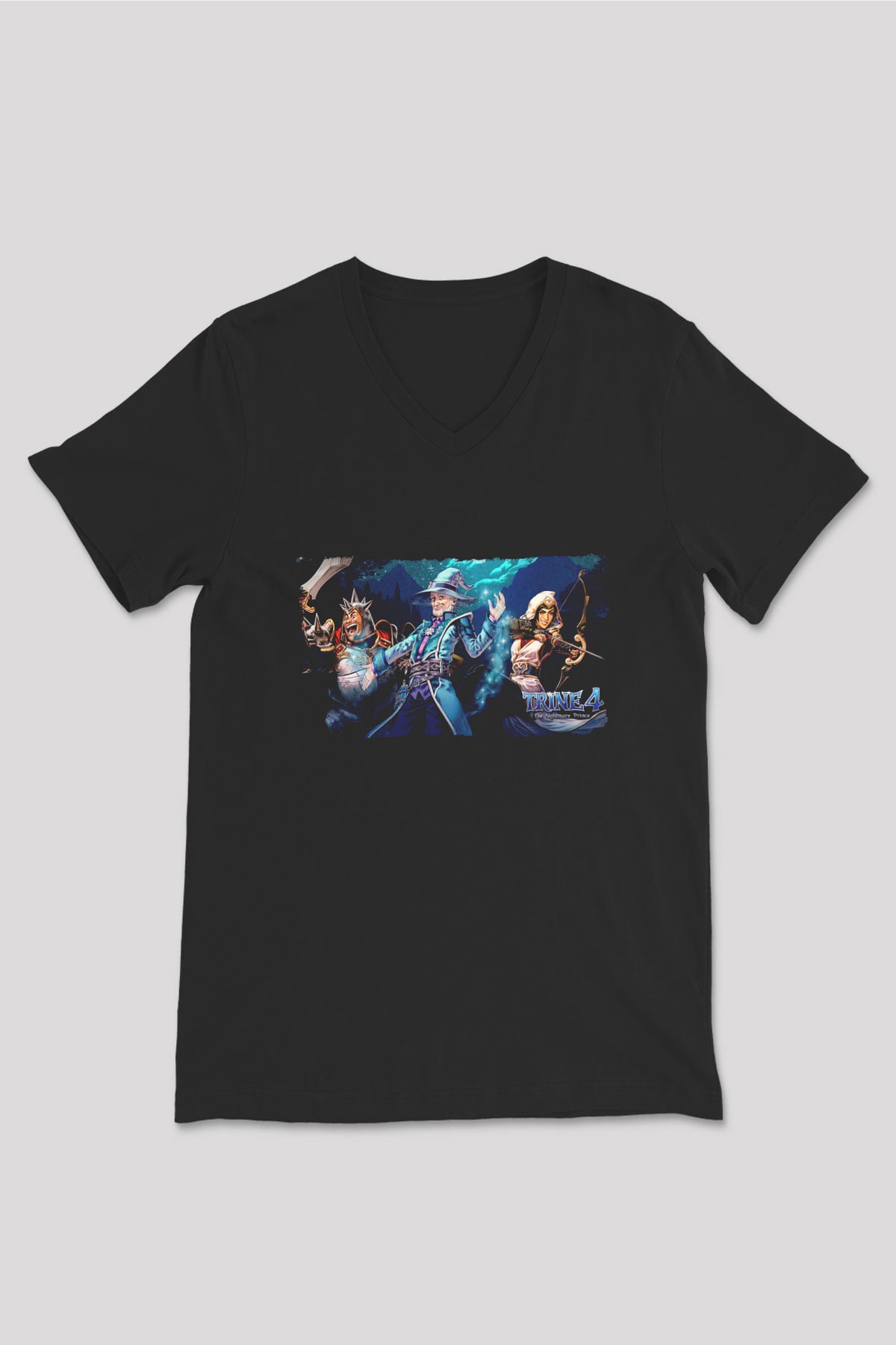 Trine Siyah Unisex V Yaka Tişört