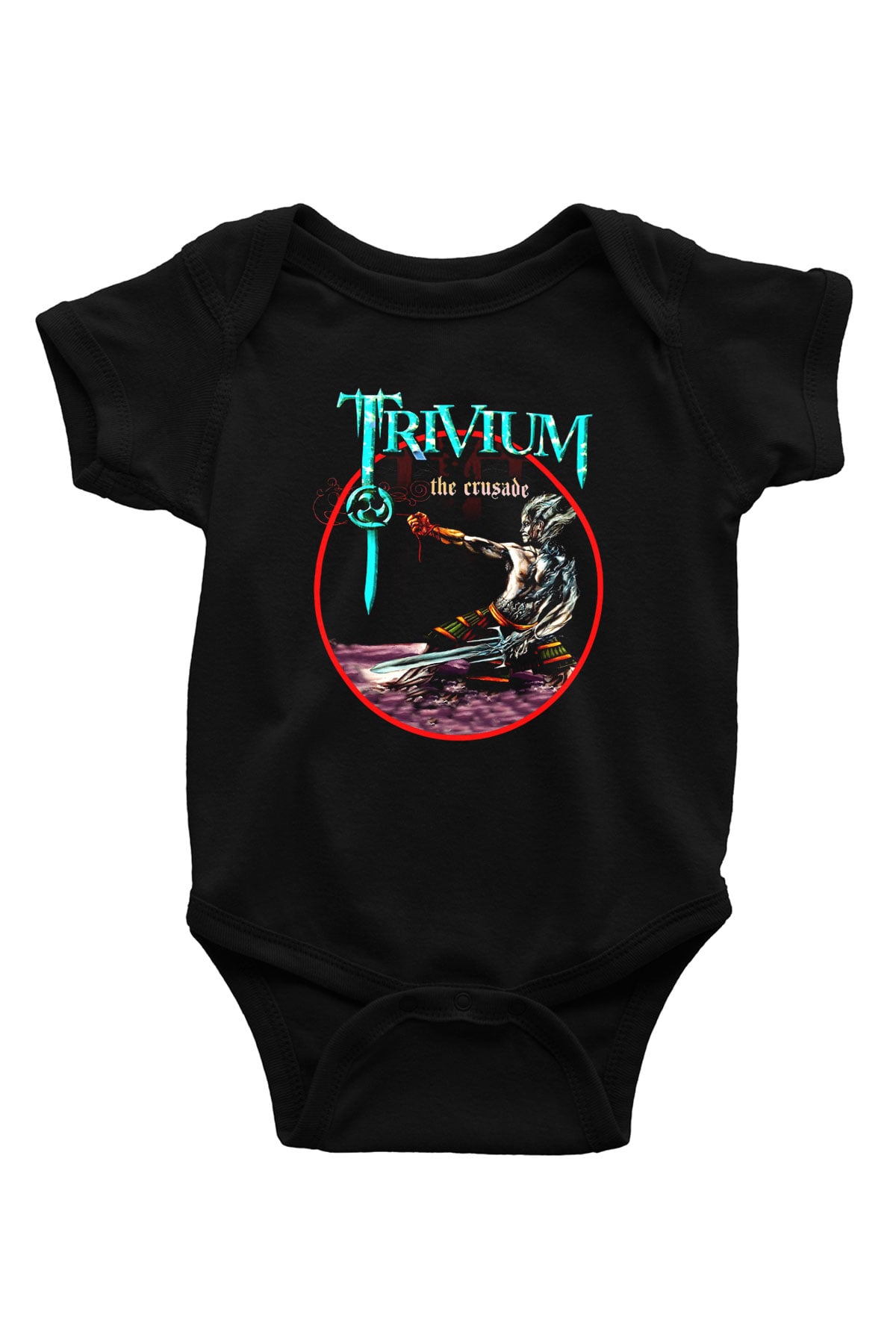 Trivium Baskılı Siyah Bebek Body - Zıbın