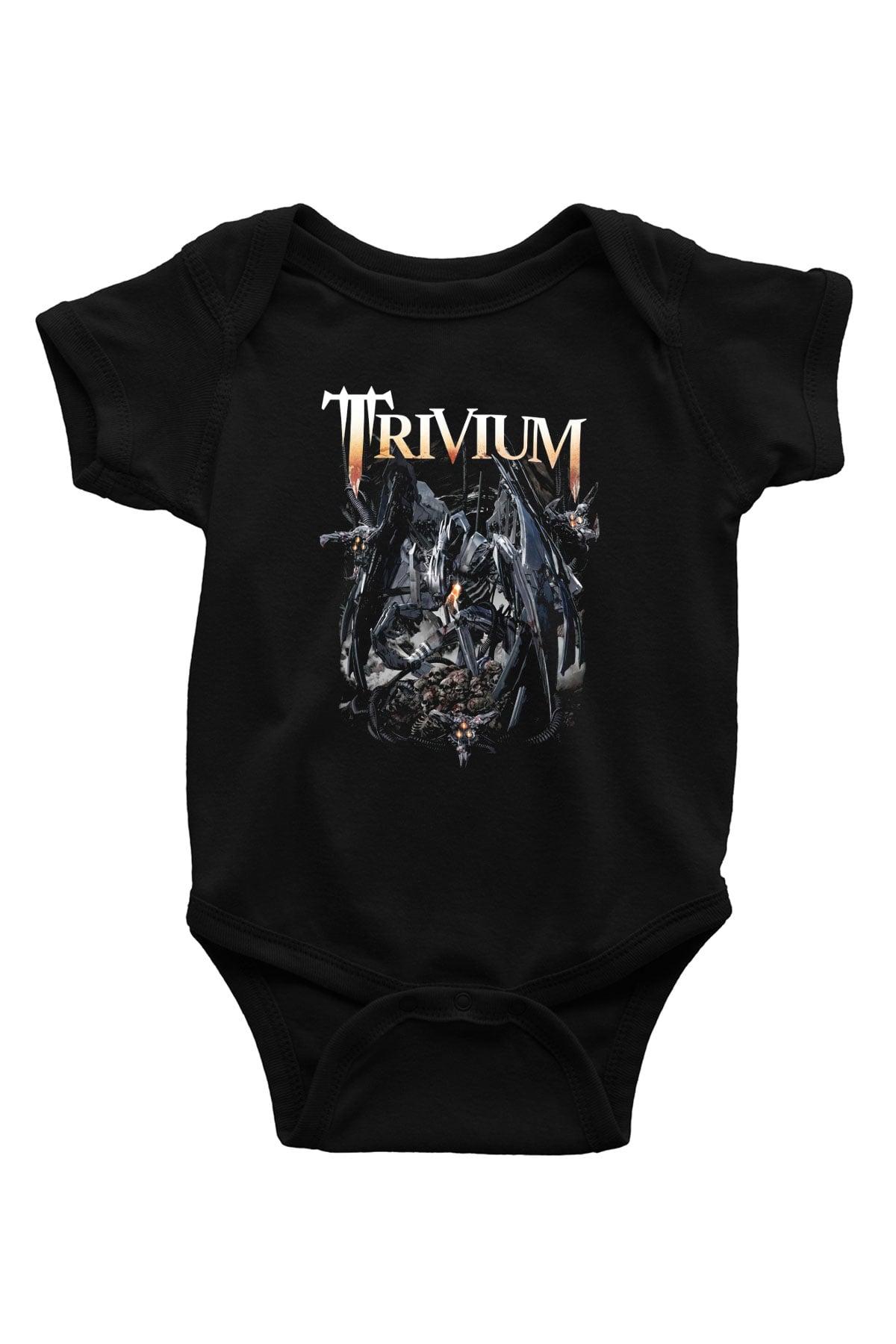 Trivium Baskılı Siyah Bebek Body - Zıbın