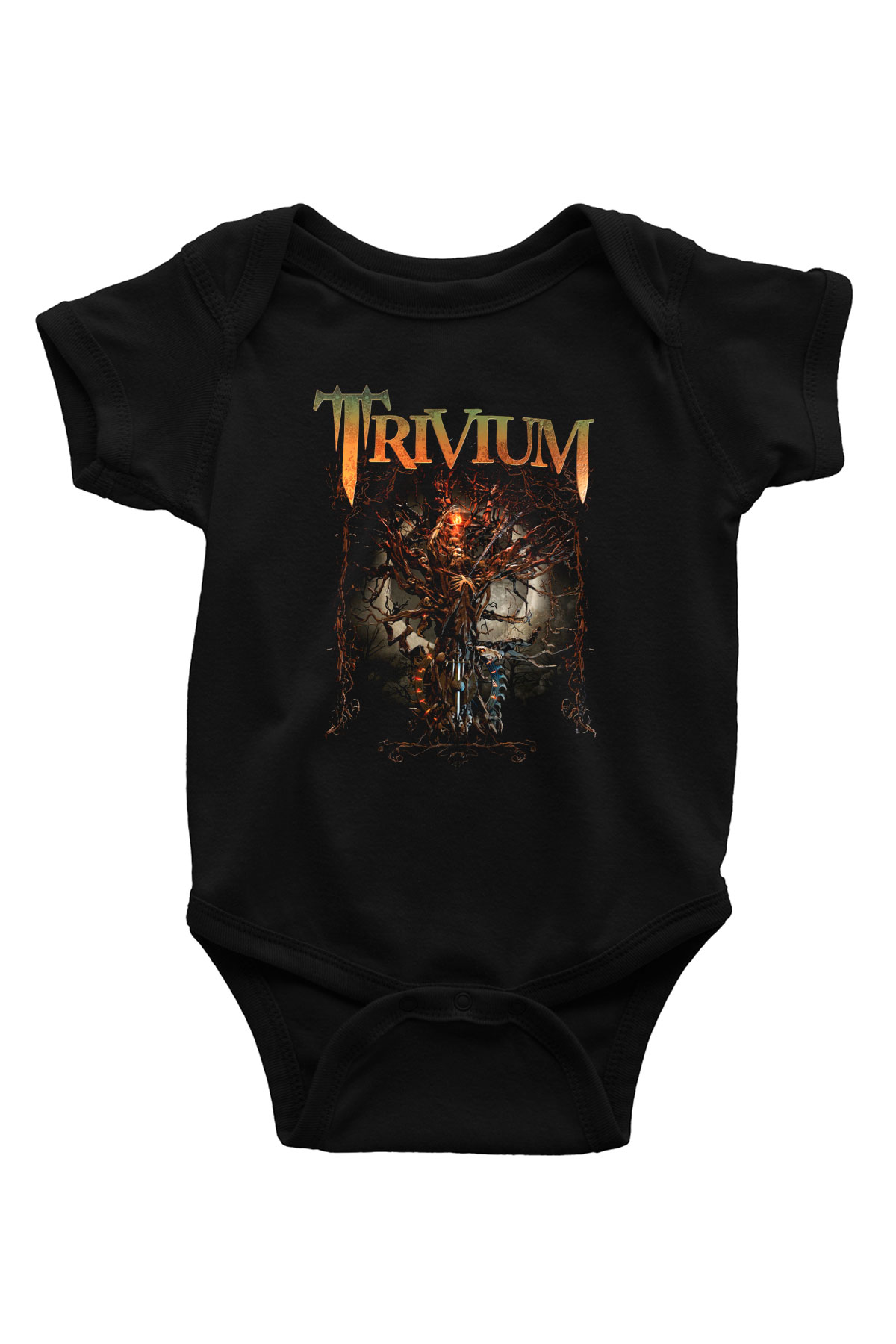 Trivium Baskılı Siyah Bebek Body - Zıbın