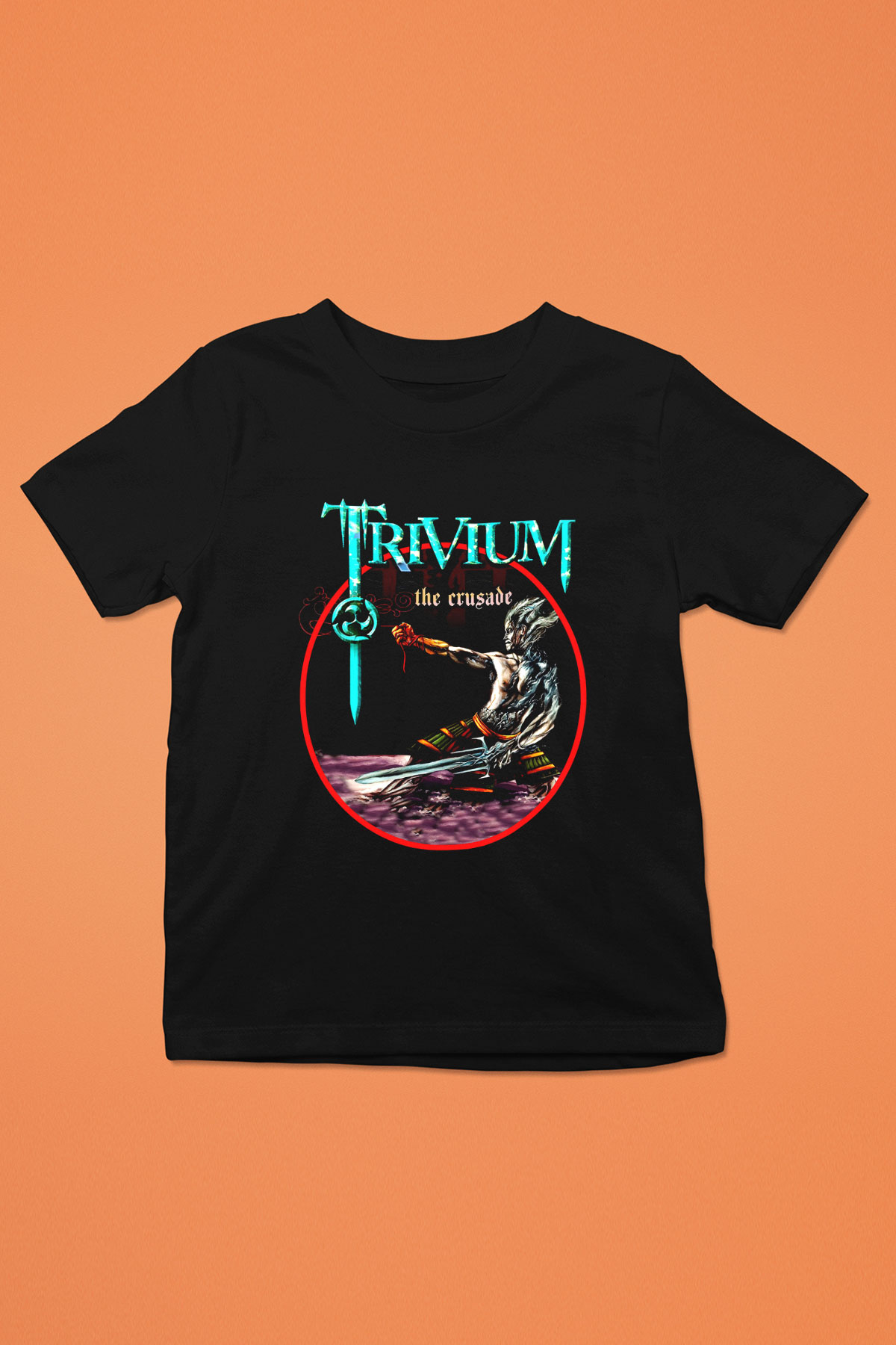 Trivium Baskılı Siyah Unisex Çocuk Tişört