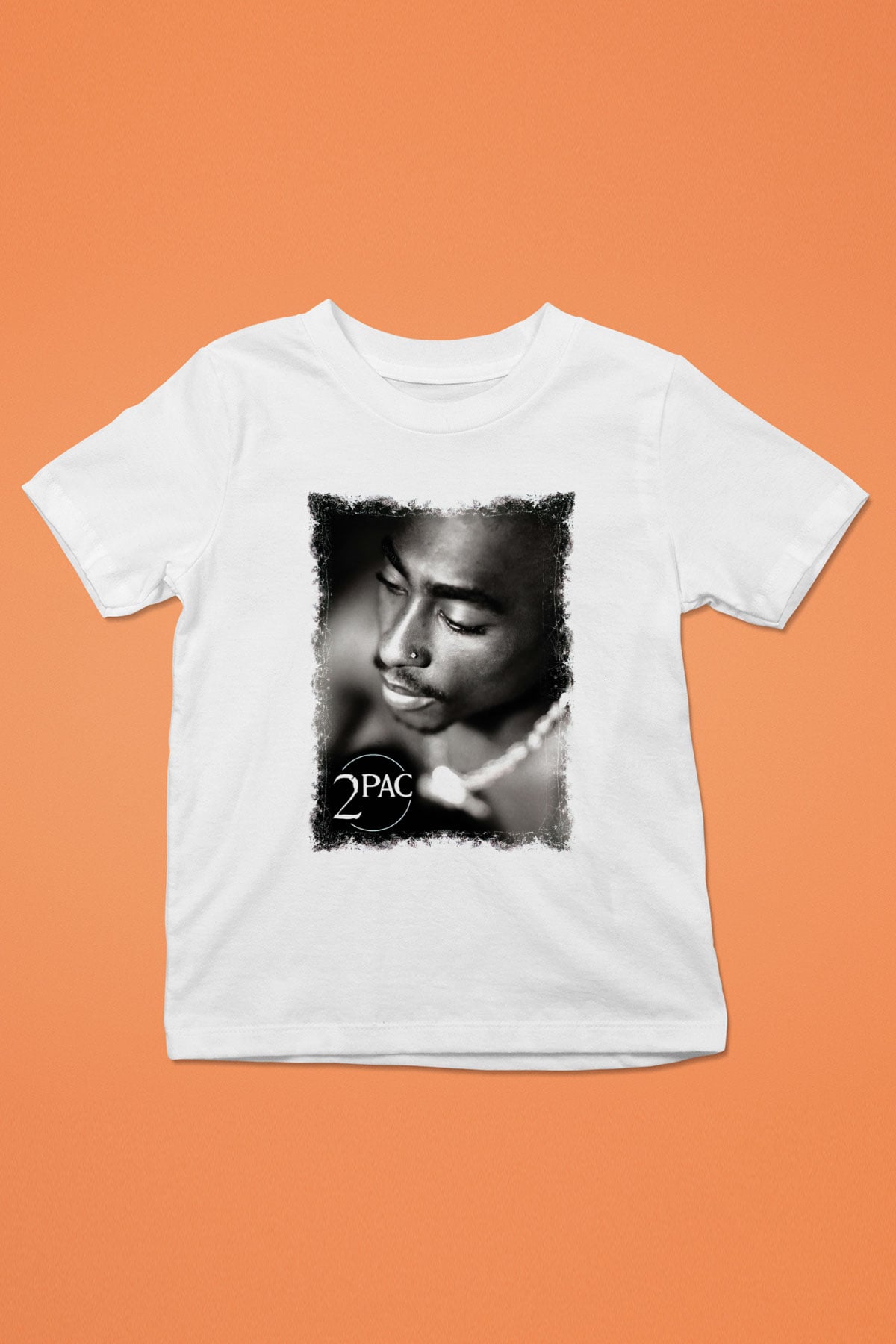 Tupac Shakur Baskılı Beyaz Unisex Çocuk Tişört