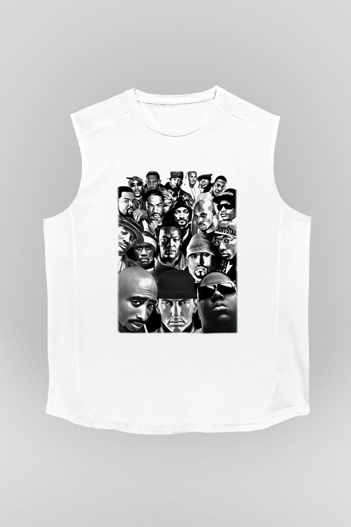 Tupac Shakur Beyaz Unisex Kolsuz Tişört