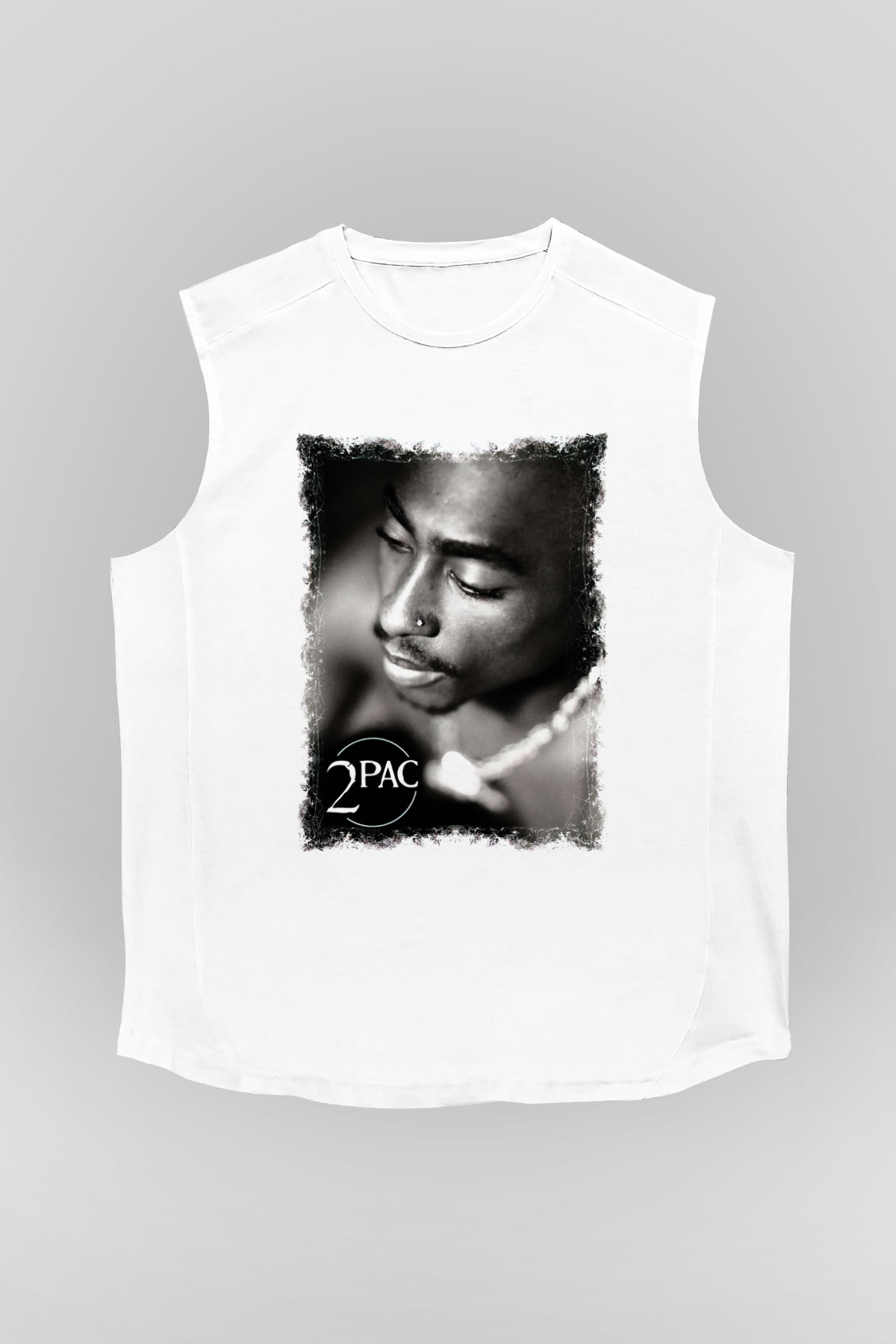Tupac Shakur Beyaz Unisex Kolsuz Tişört