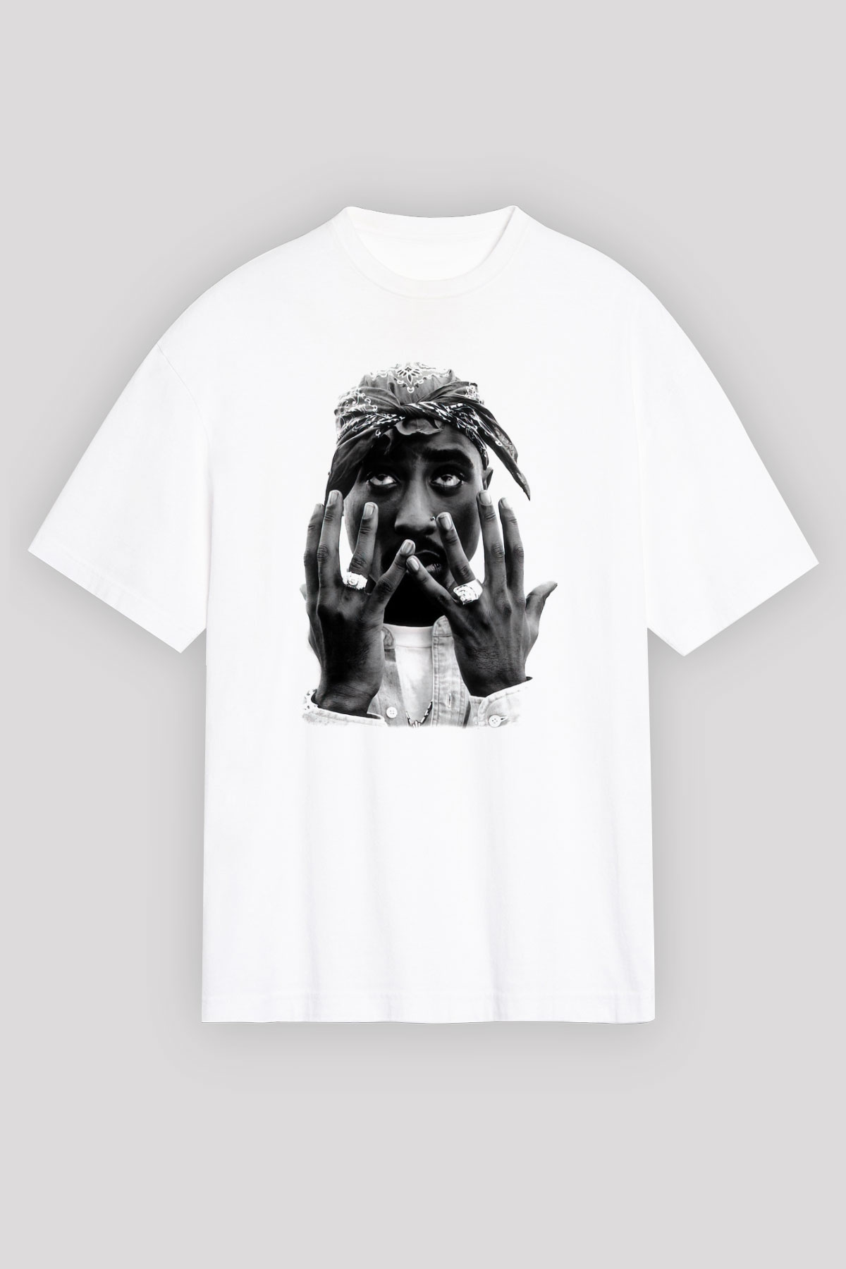 Tupac Shakur Beyaz Unisex Oversize Tişört T-Shirt