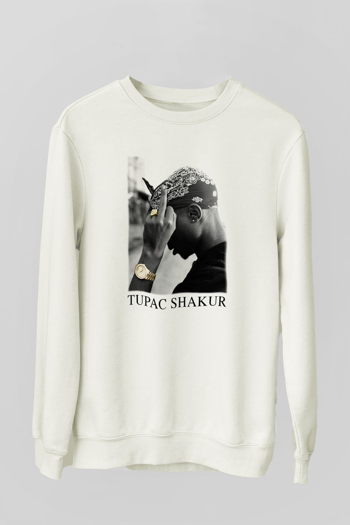 Tupac Shakur Beyaz Unisex Sweatshirt