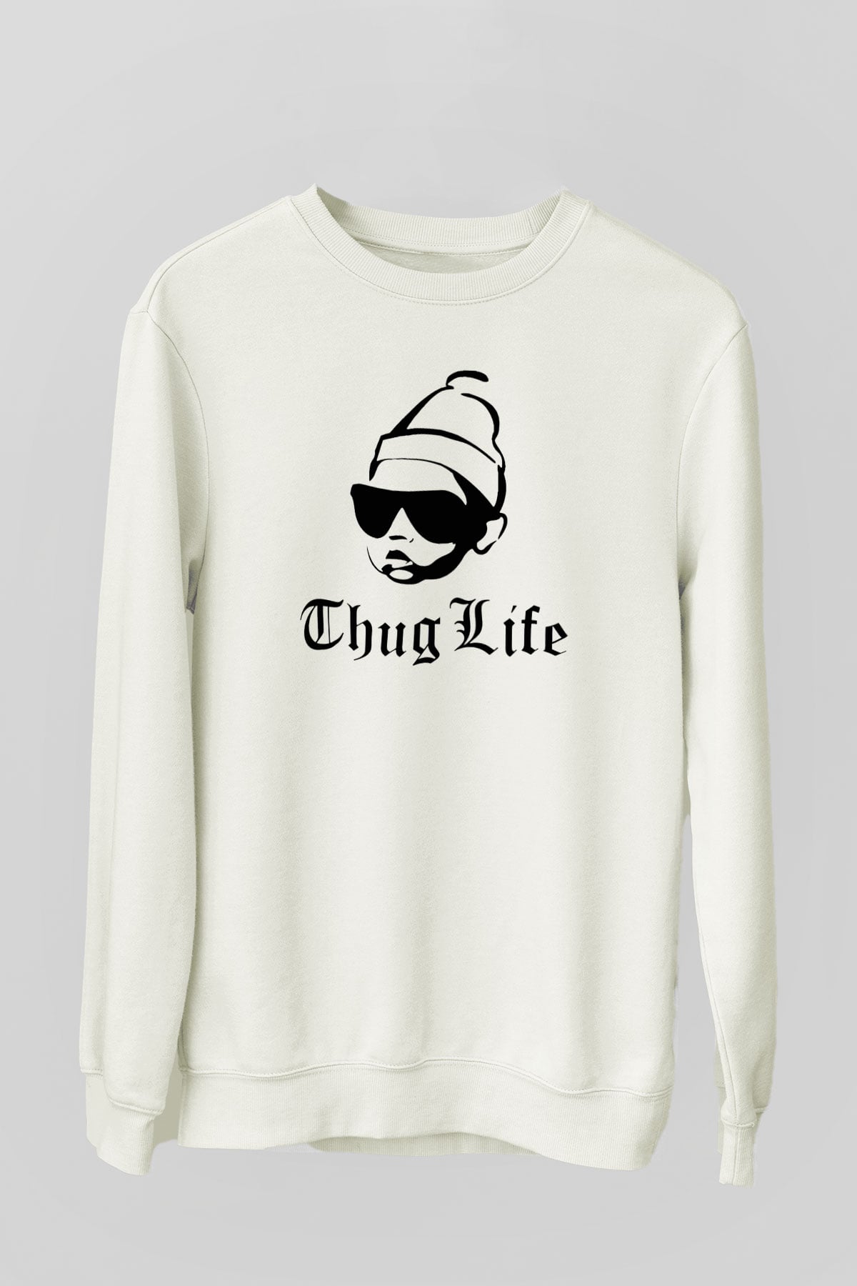 Tupac Shakur Beyaz Unisex Sweatshirt