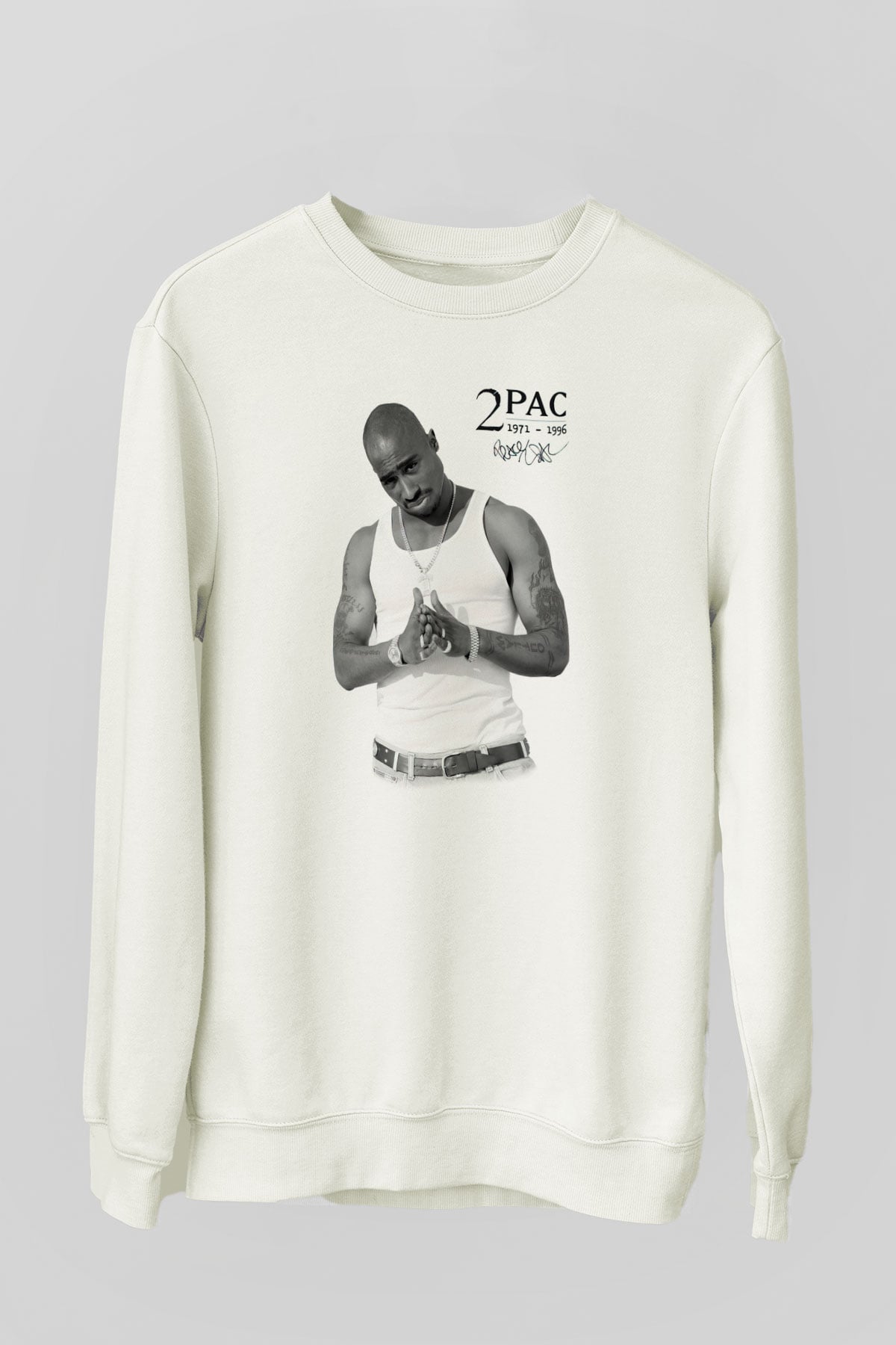 Tupac Shakur Beyaz Unisex Sweatshirt