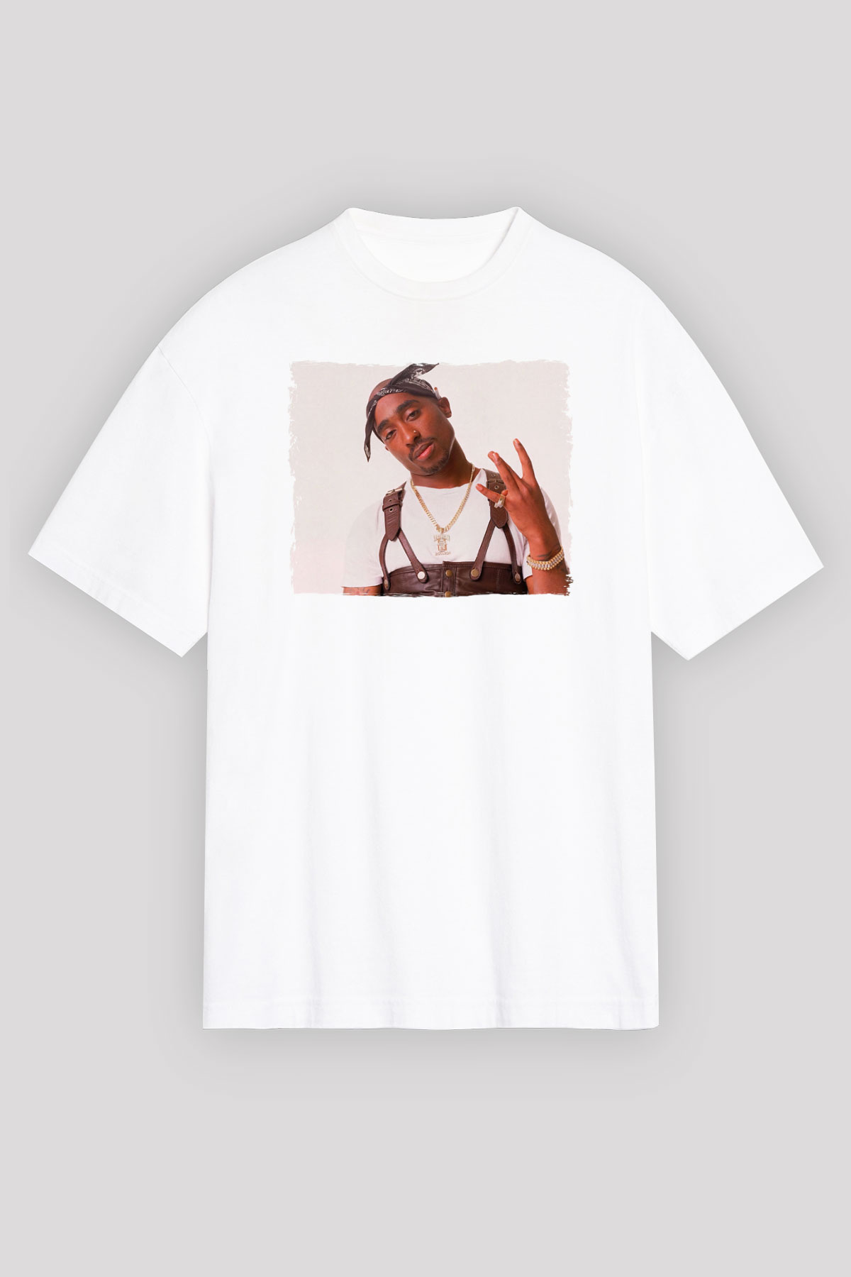 Tupac Shakur Beyaz Unisex Tişört T-Shirt - TişörtFabrikası