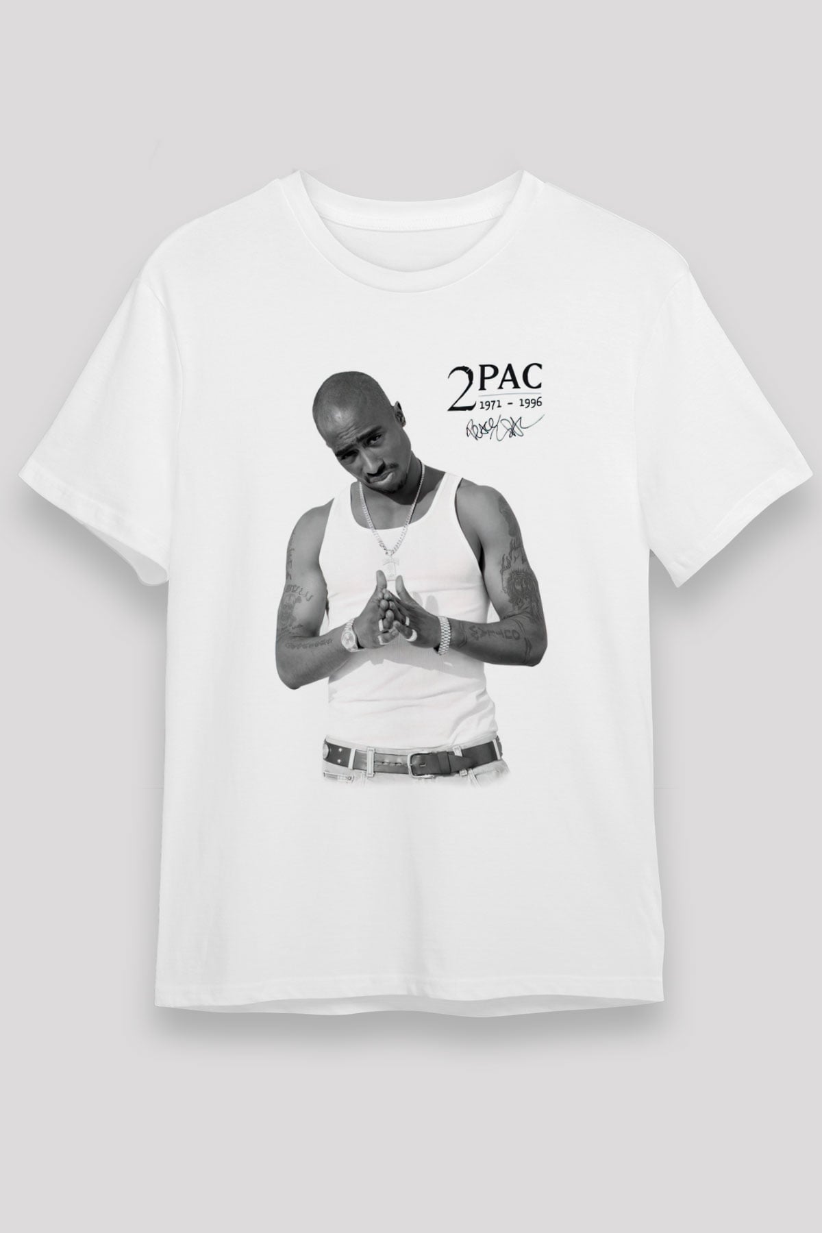 Tupac Shakur Beyaz Unisex Tişört T-Shirt - TişörtFabrikası
