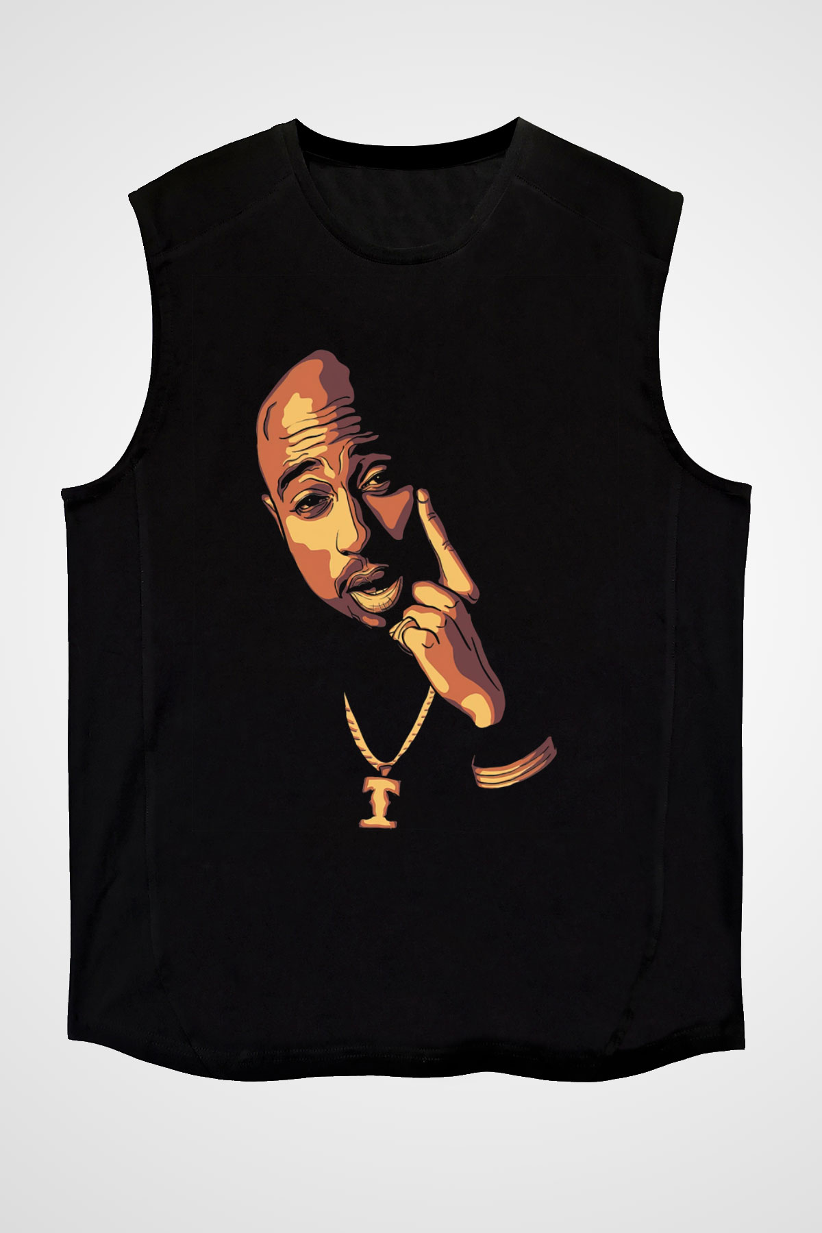 Tupac Shakur Siyah Unisex Kolsuz Tişört