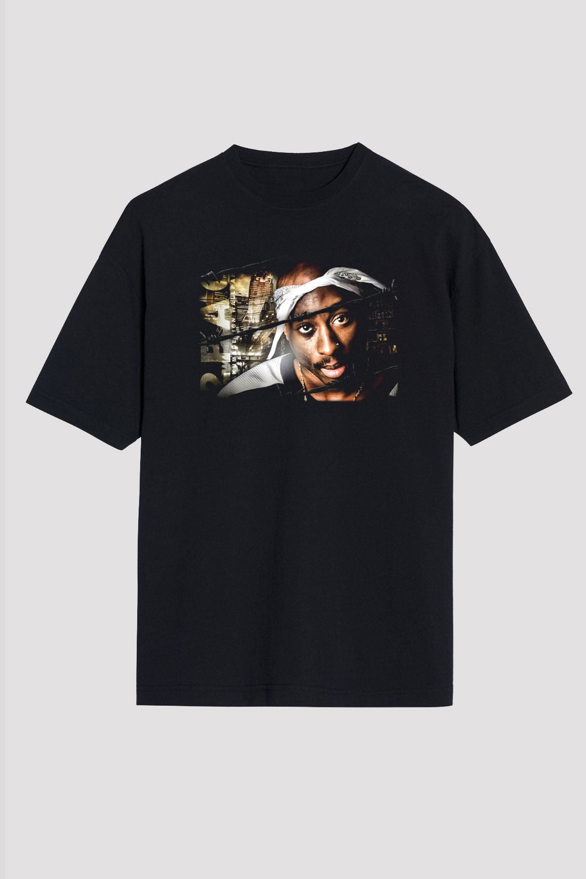 Tupac Shakur Siyah Unisex Oversize Tişört T-Shirt