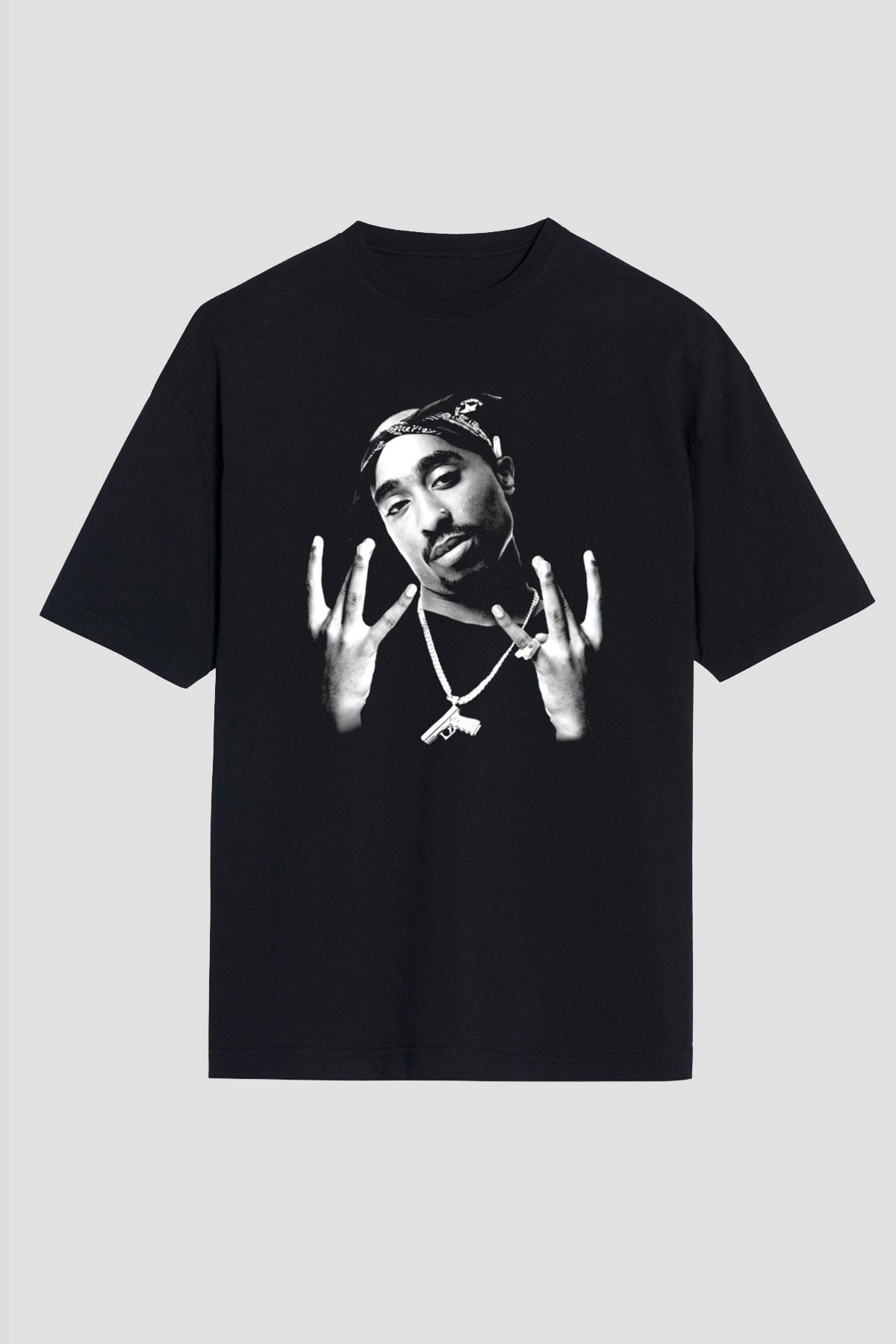 Tupac Shakur Siyah Unisex Oversize Tişört T-Shirt