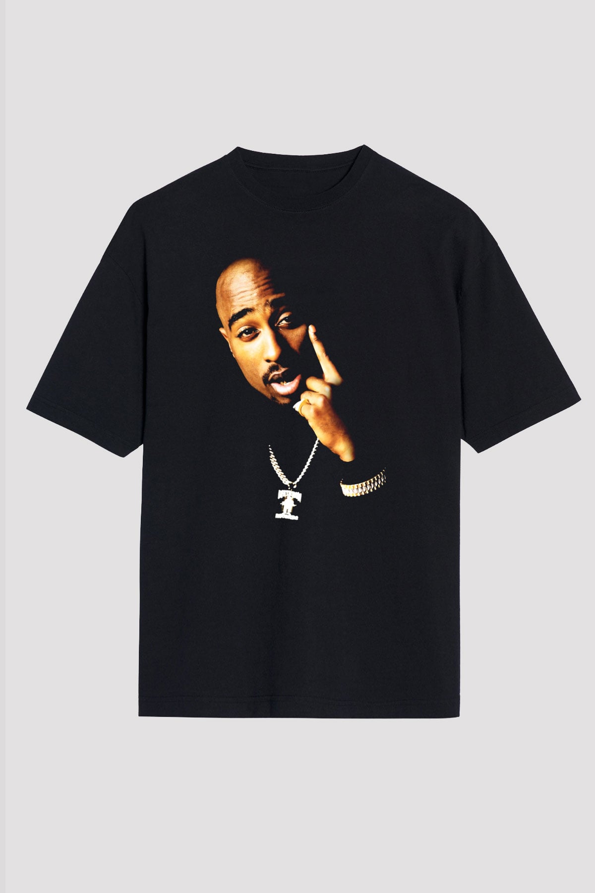 Tupac Shakur Siyah Unisex Oversize Tişört T-Shirt