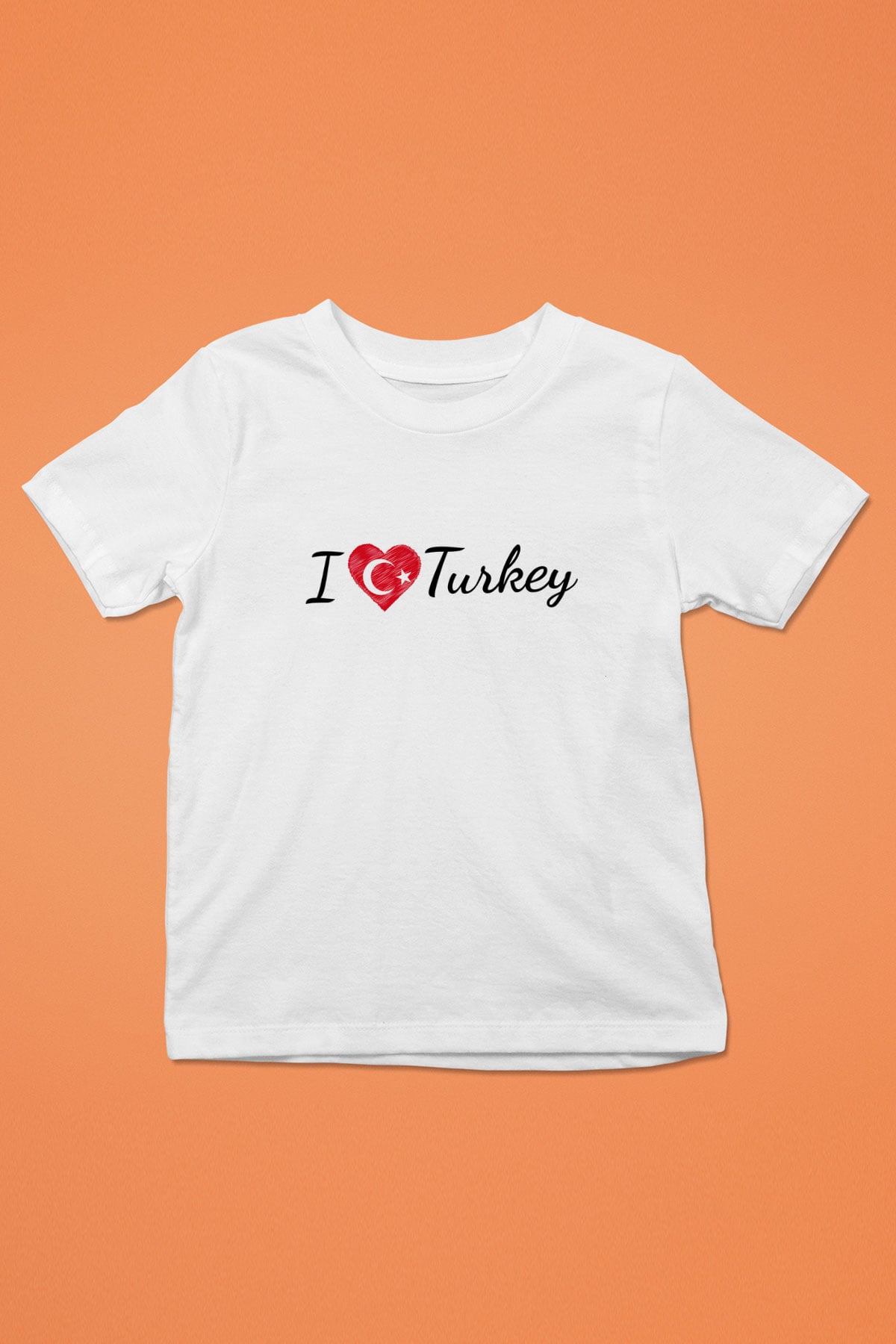 Türkiye Baskılı Beyaz Unisex Çocuk Tişört