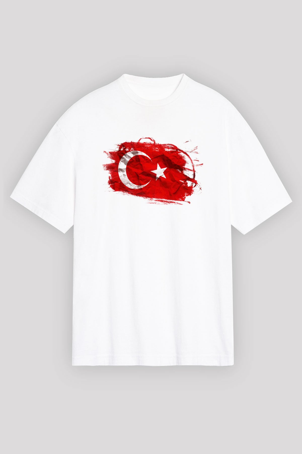 Türkiye Beyaz Unisex Oversize Tişört T-Shirt