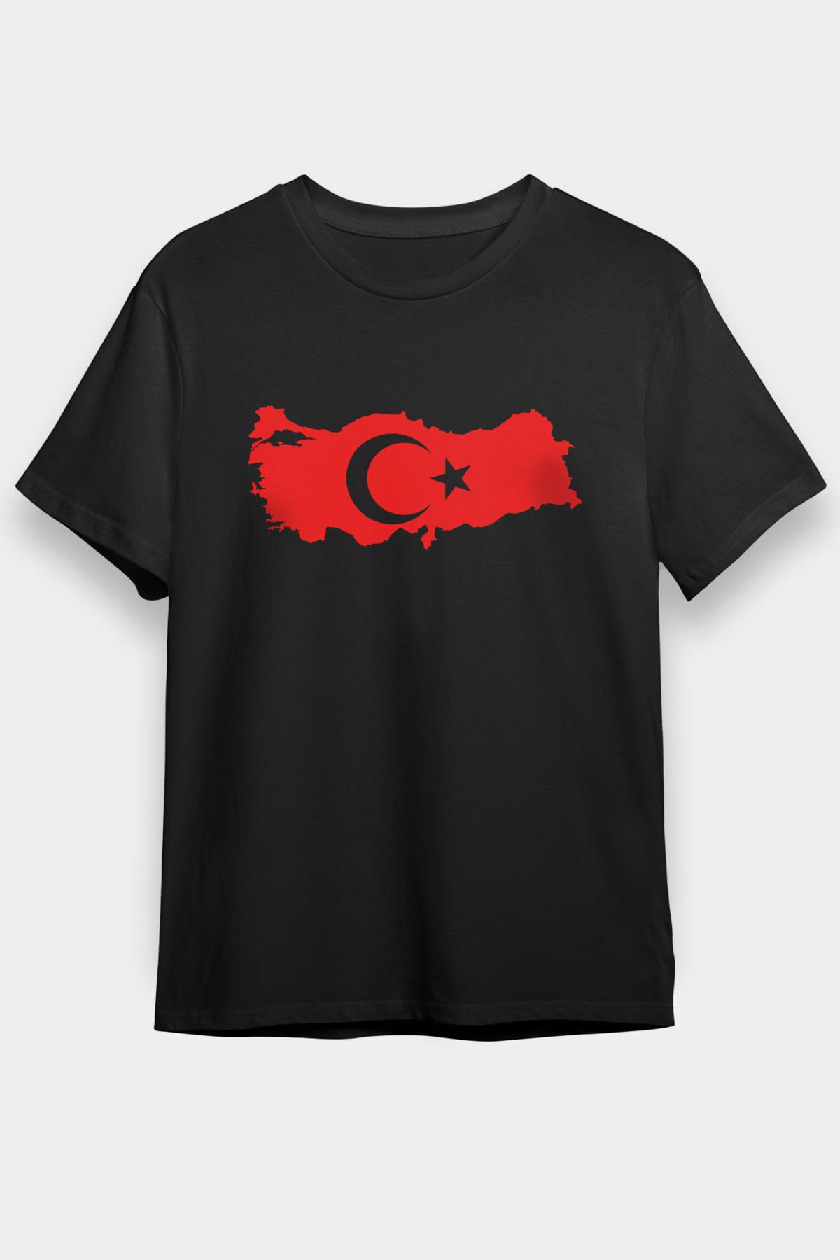 Türkiye Siyah Unisex Tişört T-Shirt - TişörtFabrikası