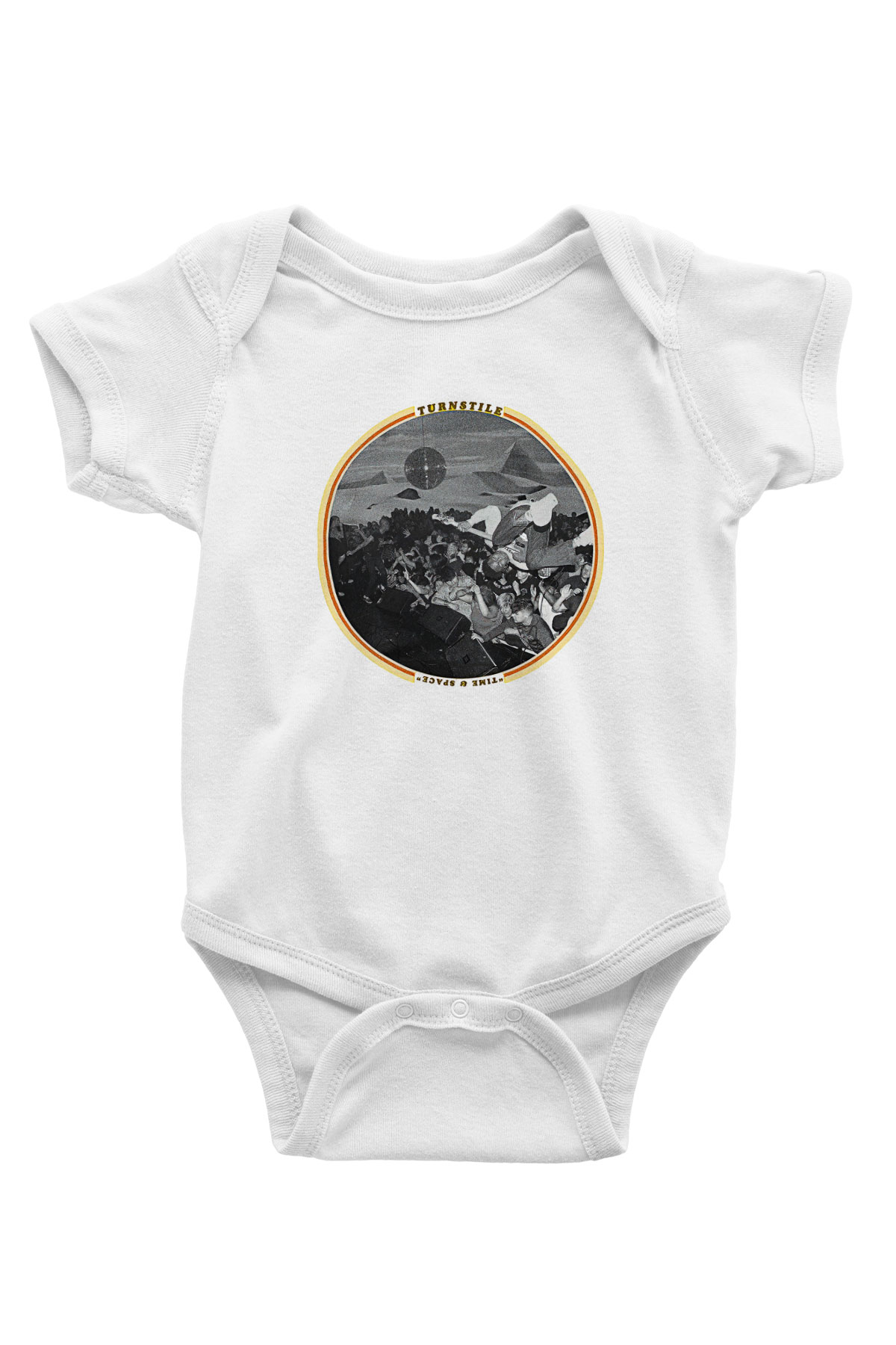 Turnstile Baskılı Beyaz Unisex Bebek Body - Zıbın